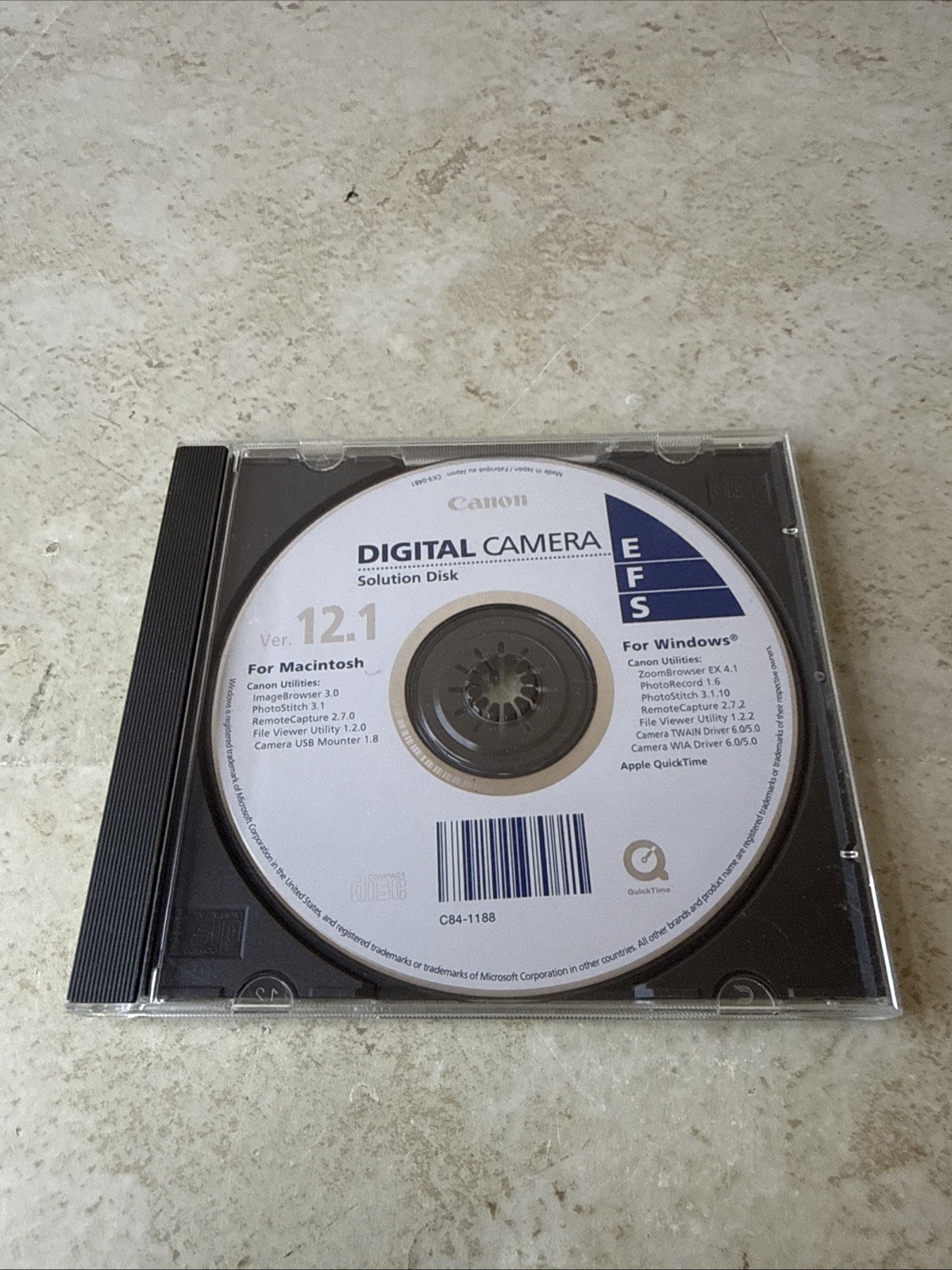 Canon Digital Camera Solution Disk Version 12.1 for Macintosh & Windows C84-1188