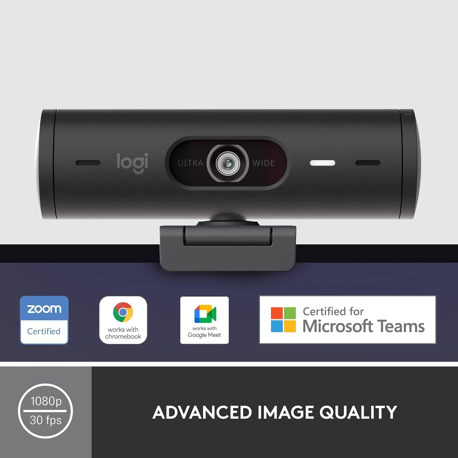 Logitech Webcam Brio 501 Full HD Webcam w/ Auto Light Correction Black