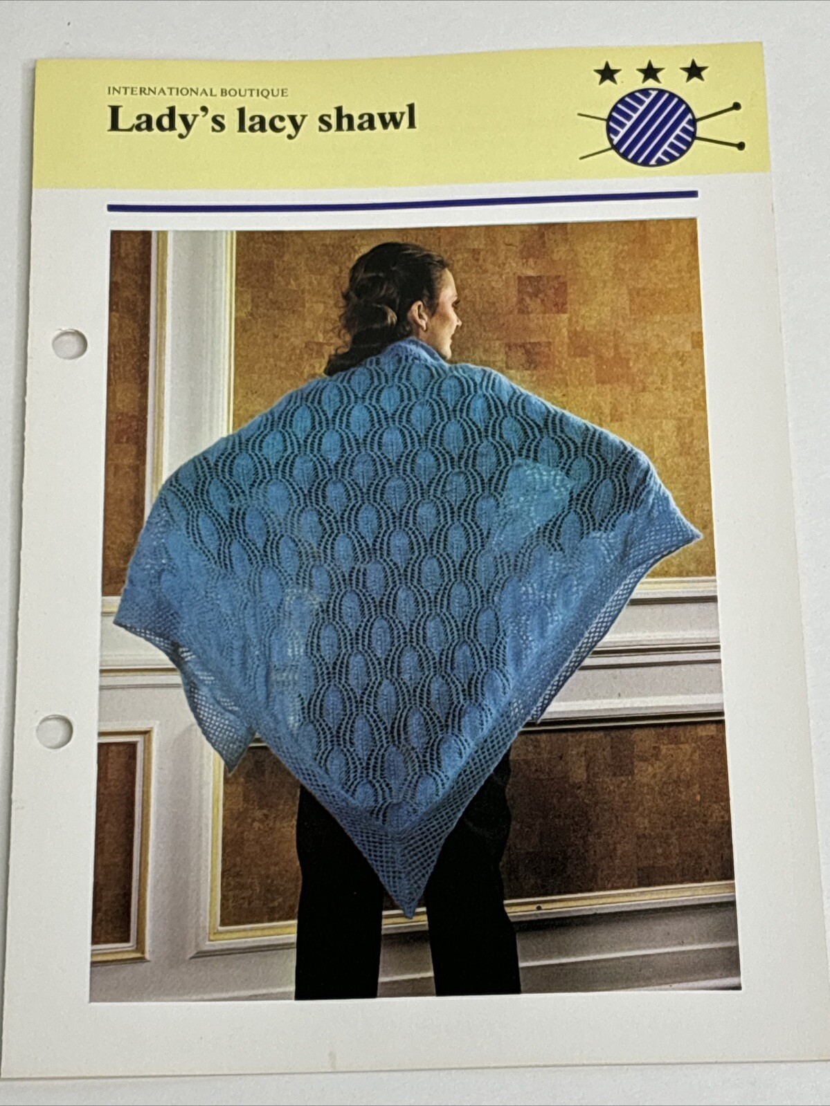 Lacy Shawl Women's Knitting Pattern Card