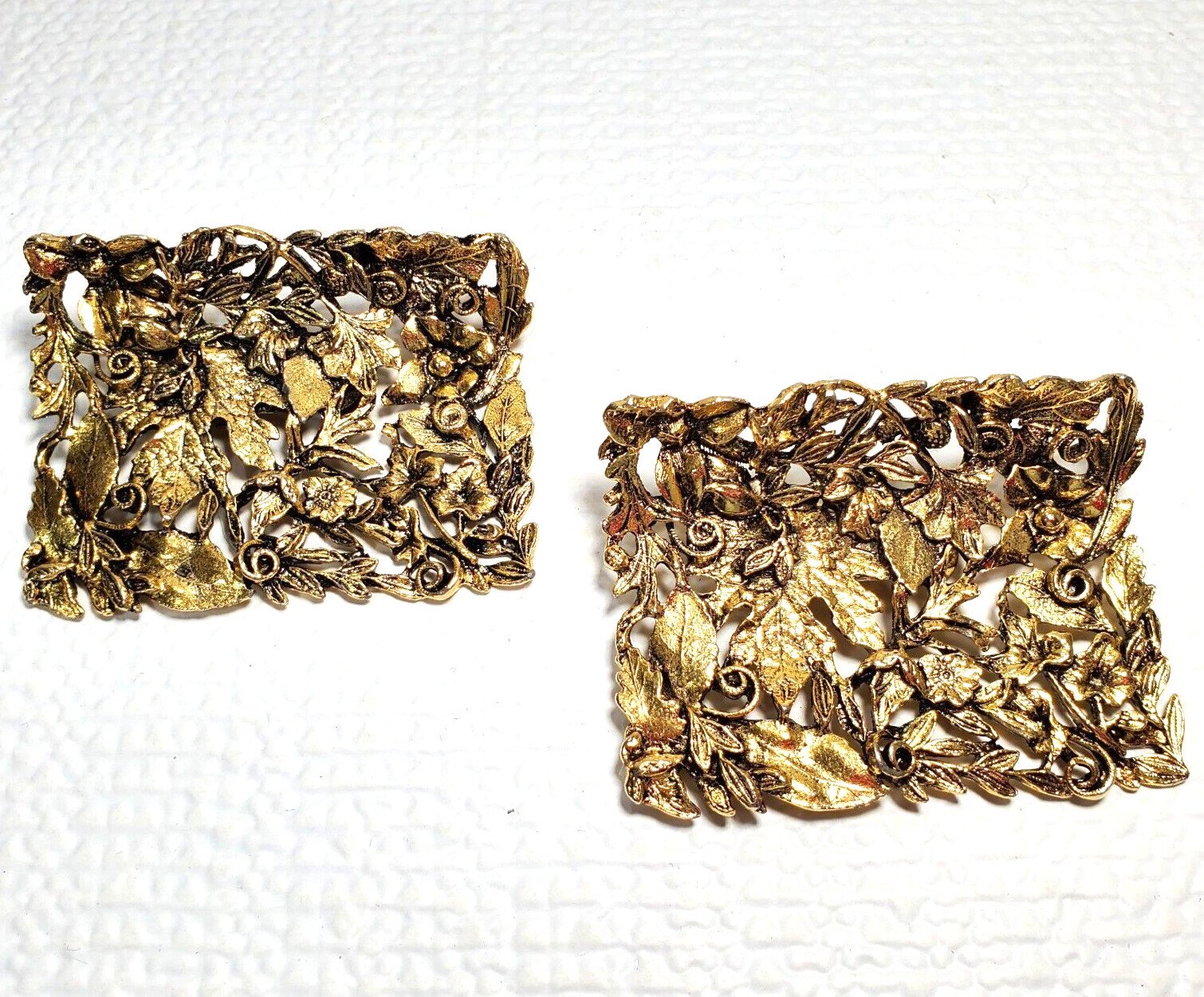Vintage MUSI Shoe Clips Buckles Jewelry Crafts Art 2pcs