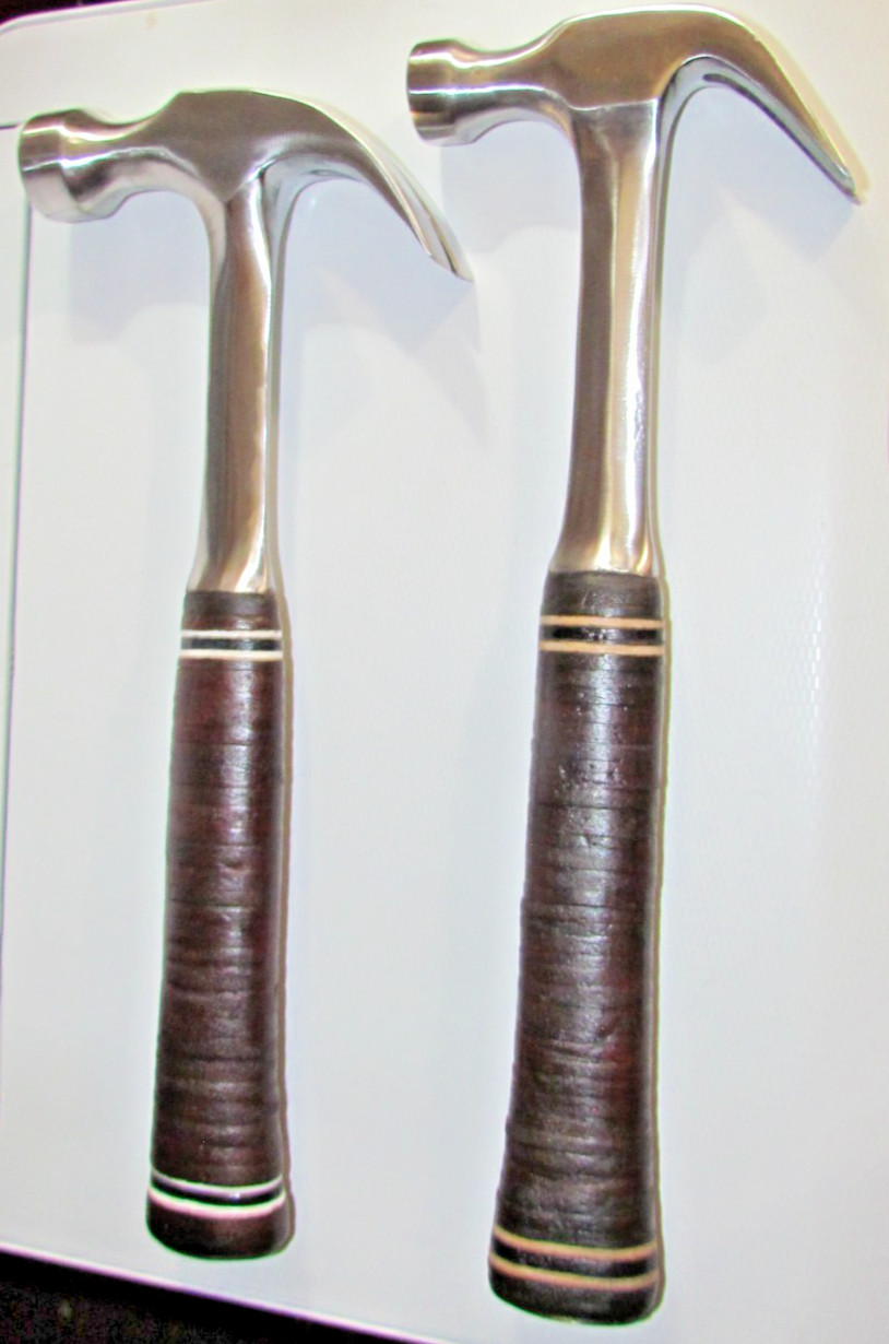 Set Vintage Estwing Leather Handle Hammers 16 & 20 oz Curve Claws! Read Details!