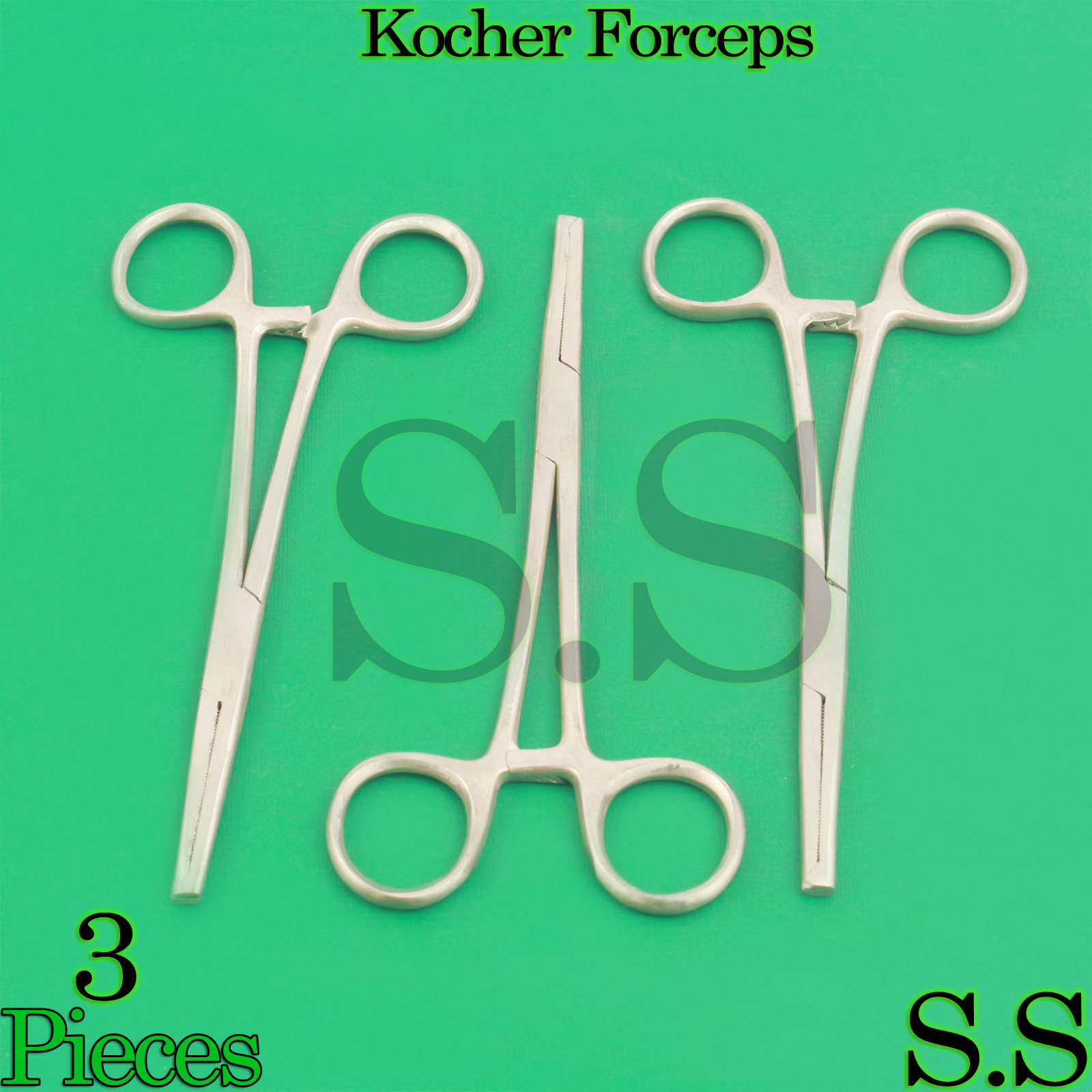 3 Kocher Hemostat Forceps Str 6" New Surgical Instruments