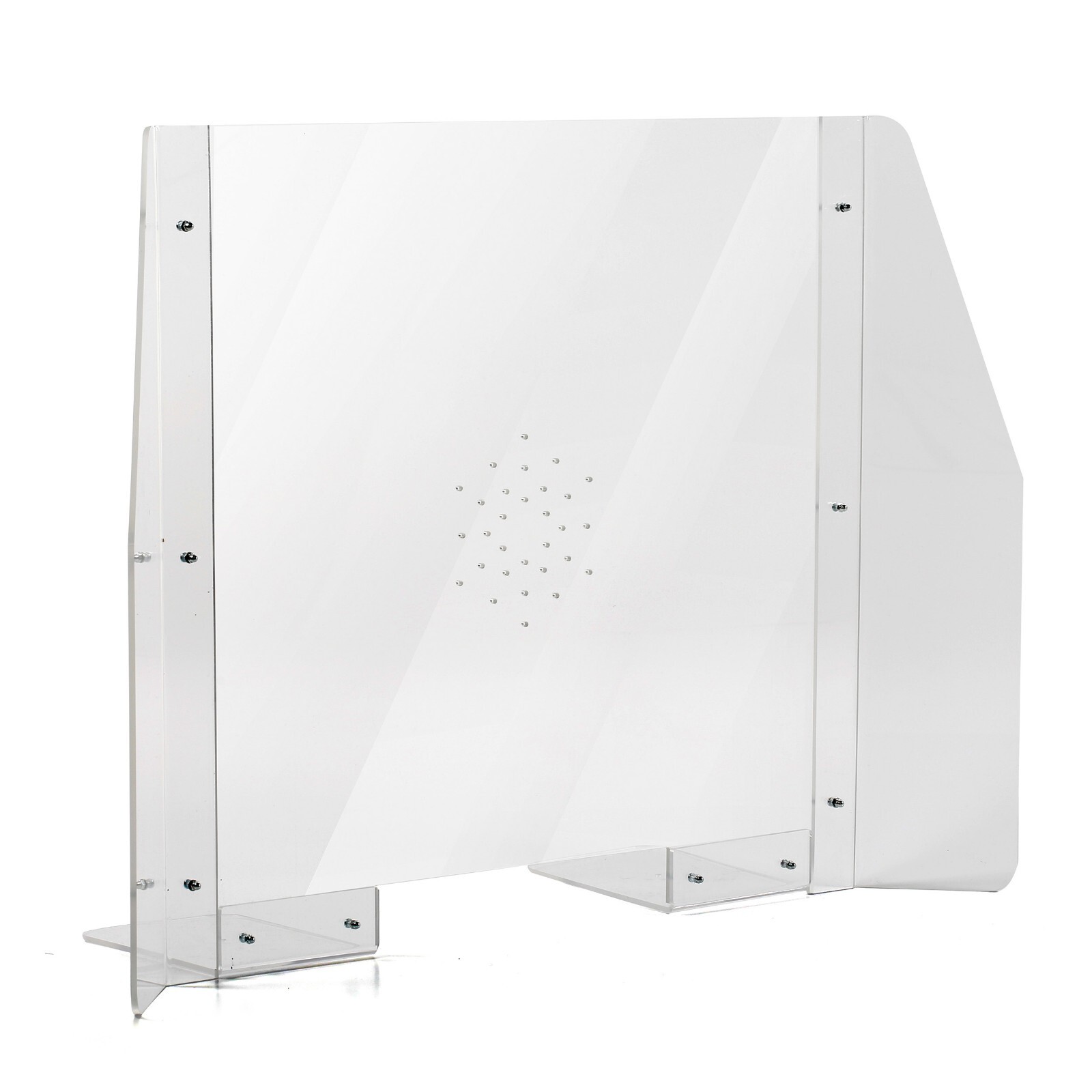 Clear Acrylic Countertop Sneeze Guard Desk Divider with Paper Slot for Cashiers