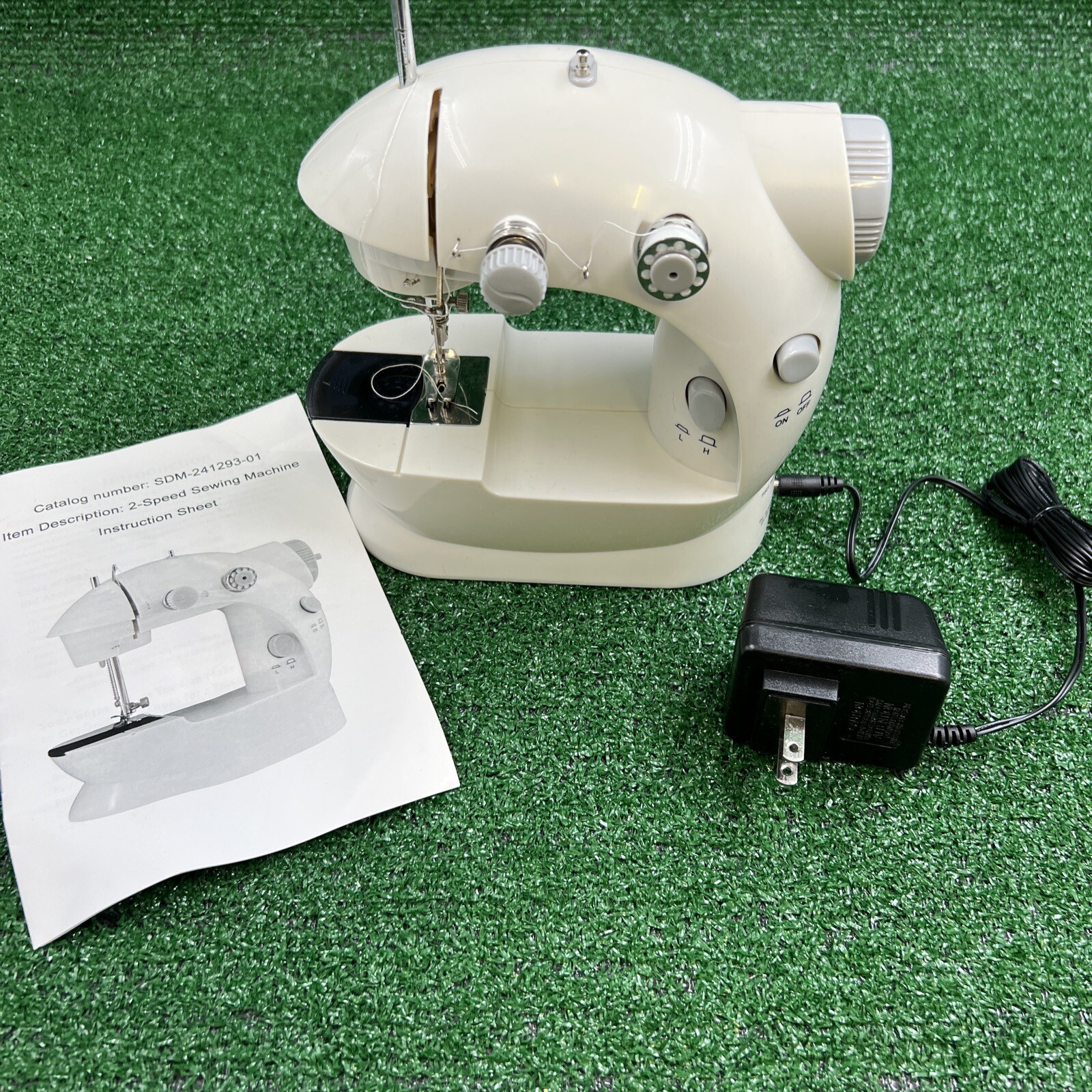Portable Desktop Mini Electric Sewing Machine 2 Speed #SDM-241293-01 See Descrip