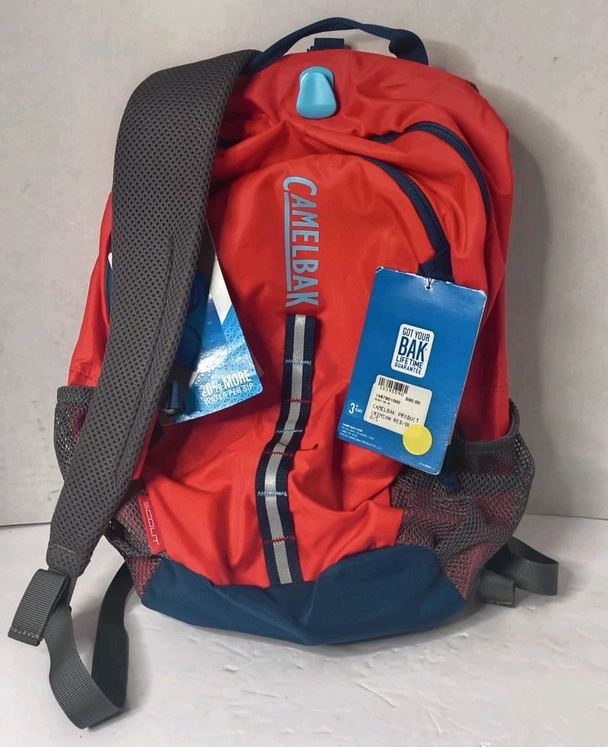 CamelBak Scout 14L Backpack Kids Small Hydration Pack Red Blue Mesh Adjustable