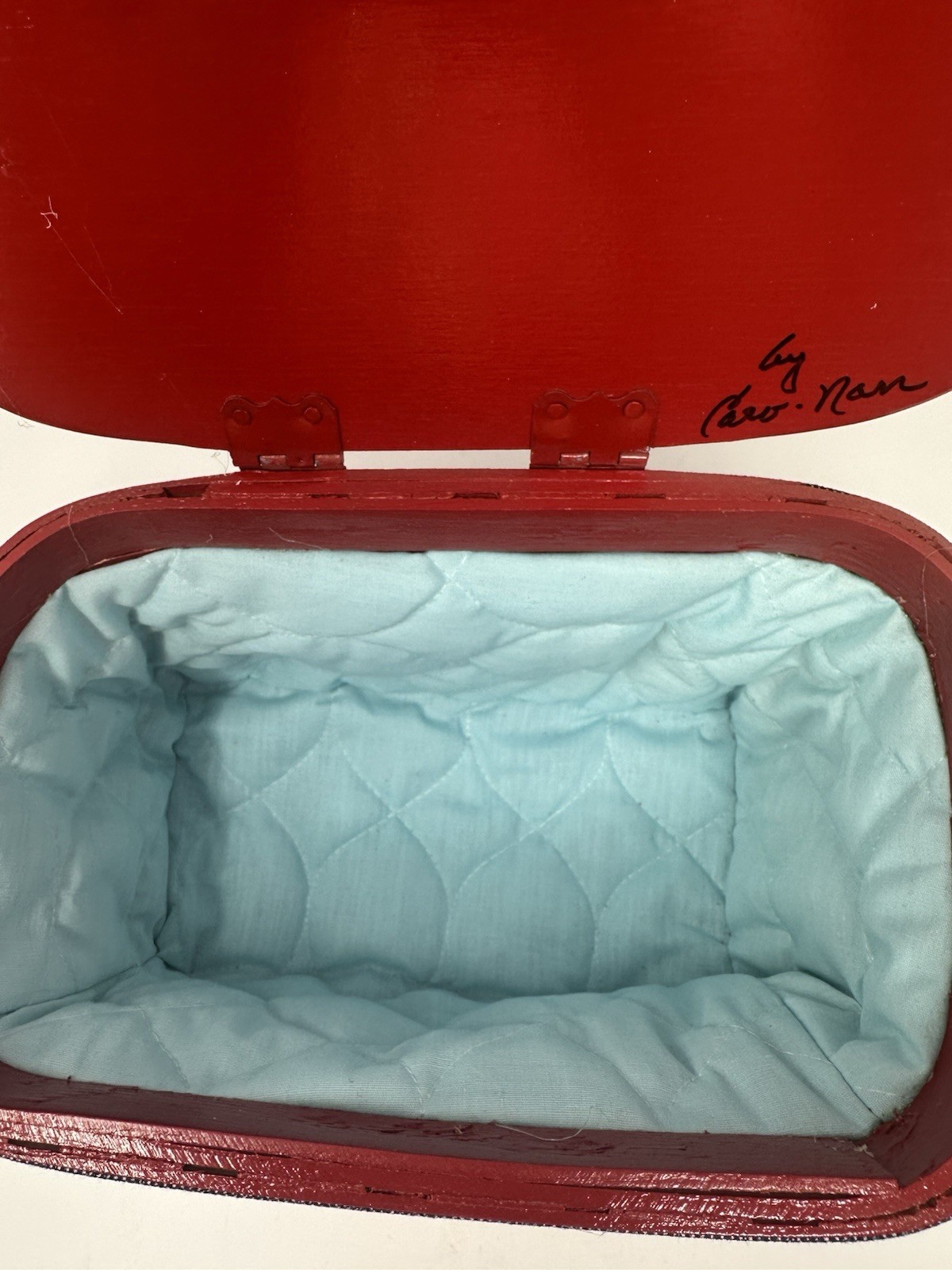 Handmade & Signed Small Basket Bandana Red