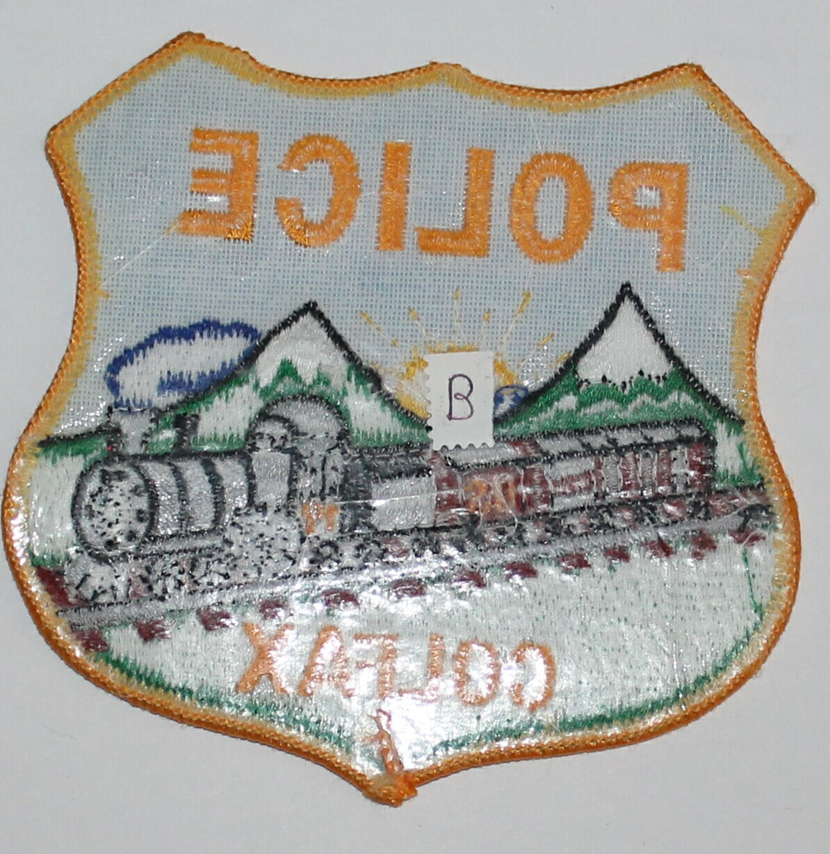 Defunct COLFAX POLICE Placer County California Train patch #B