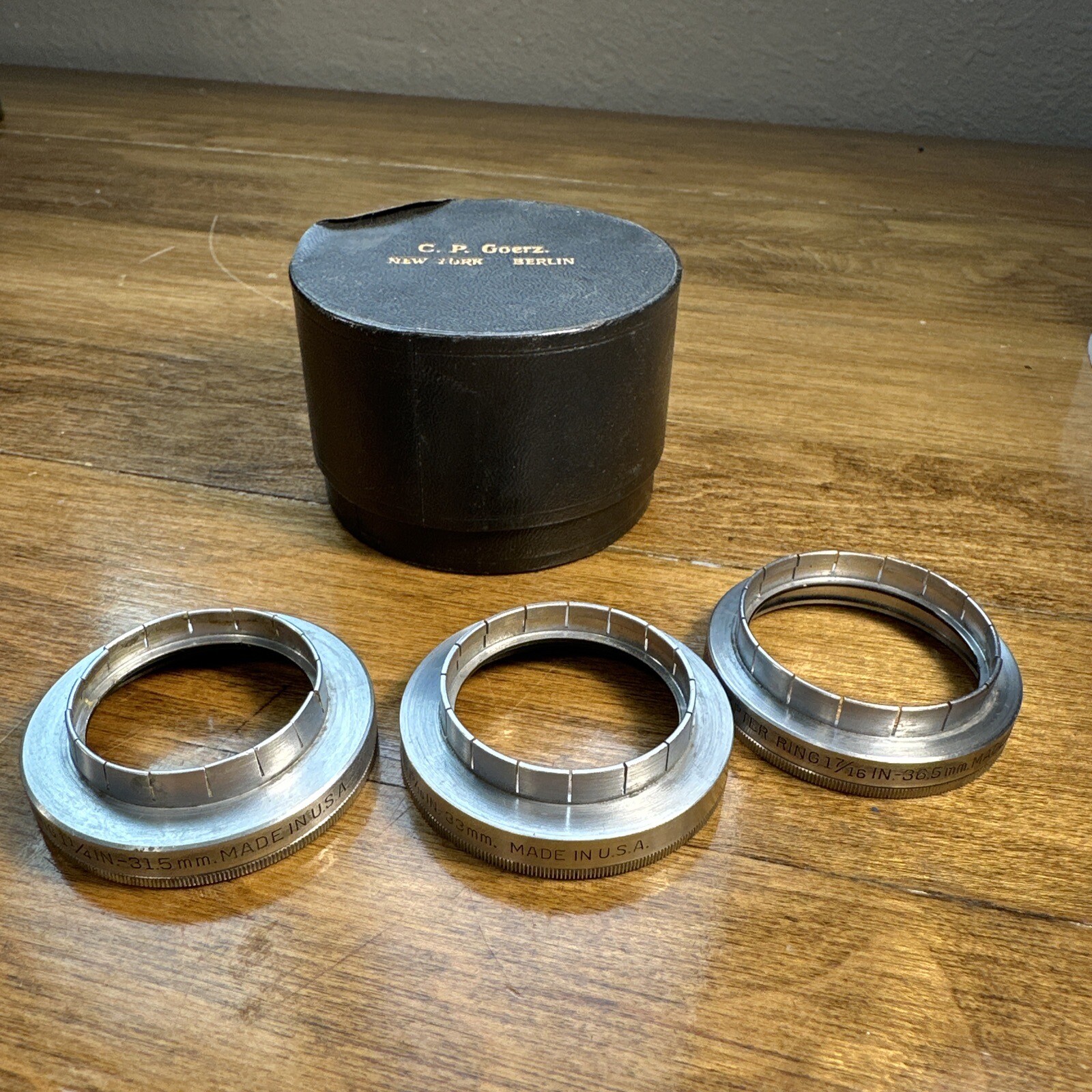 Lot of 3 Kodak Series VI Adapter Rings w/ Case - 31.5mm, 33mm, 36.5mm