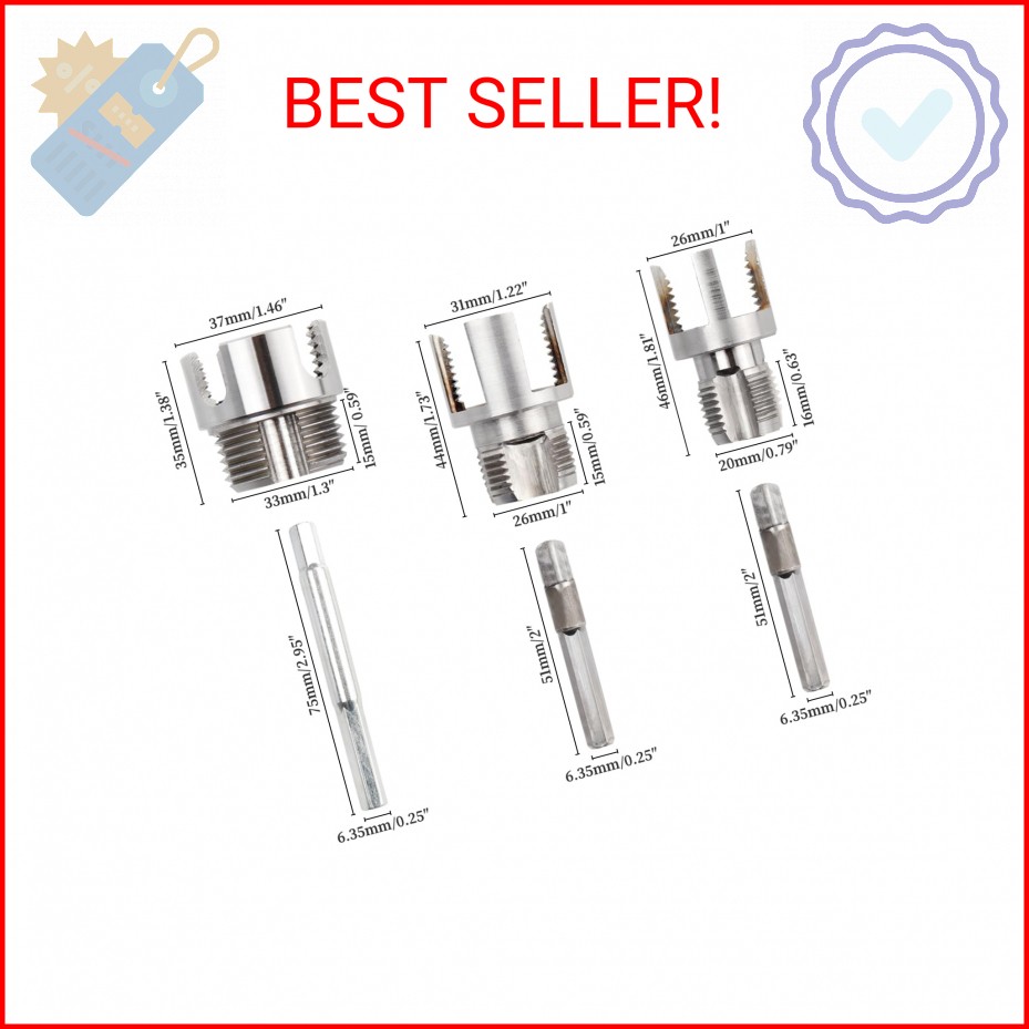 3Pcs Integrated Internal & External Pipe Threading Tool, Bestgle Dual-Function P