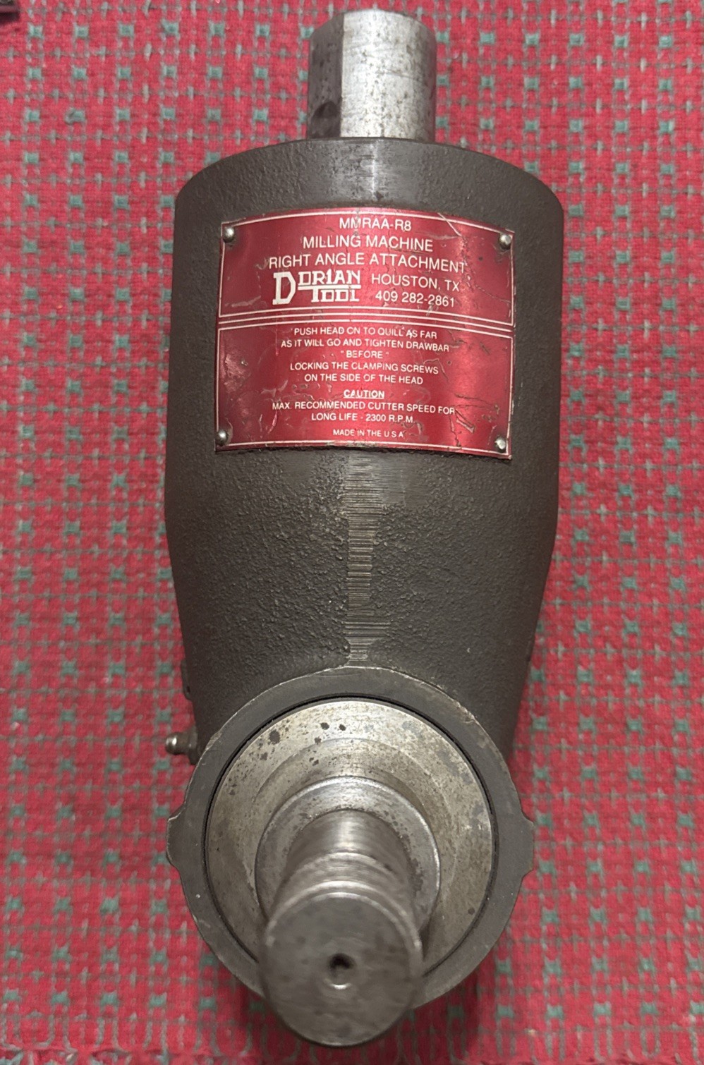 Dorian Tool MMRAA Right-Angle Milling Machine Head Attachment  1-1/4” Arbor