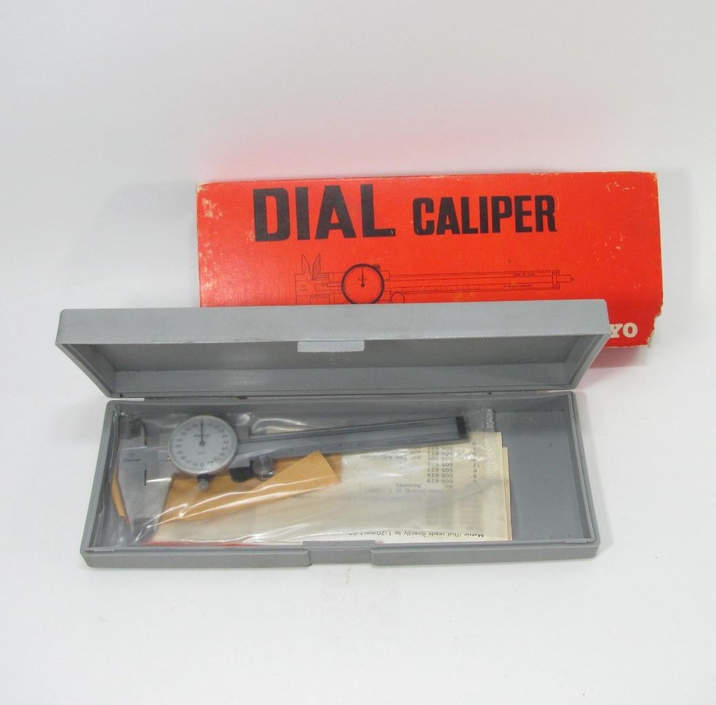 Mitutoyo 505-629 4" .001 Dial Caliper NOS With Case Machinist Tool Made in Japan