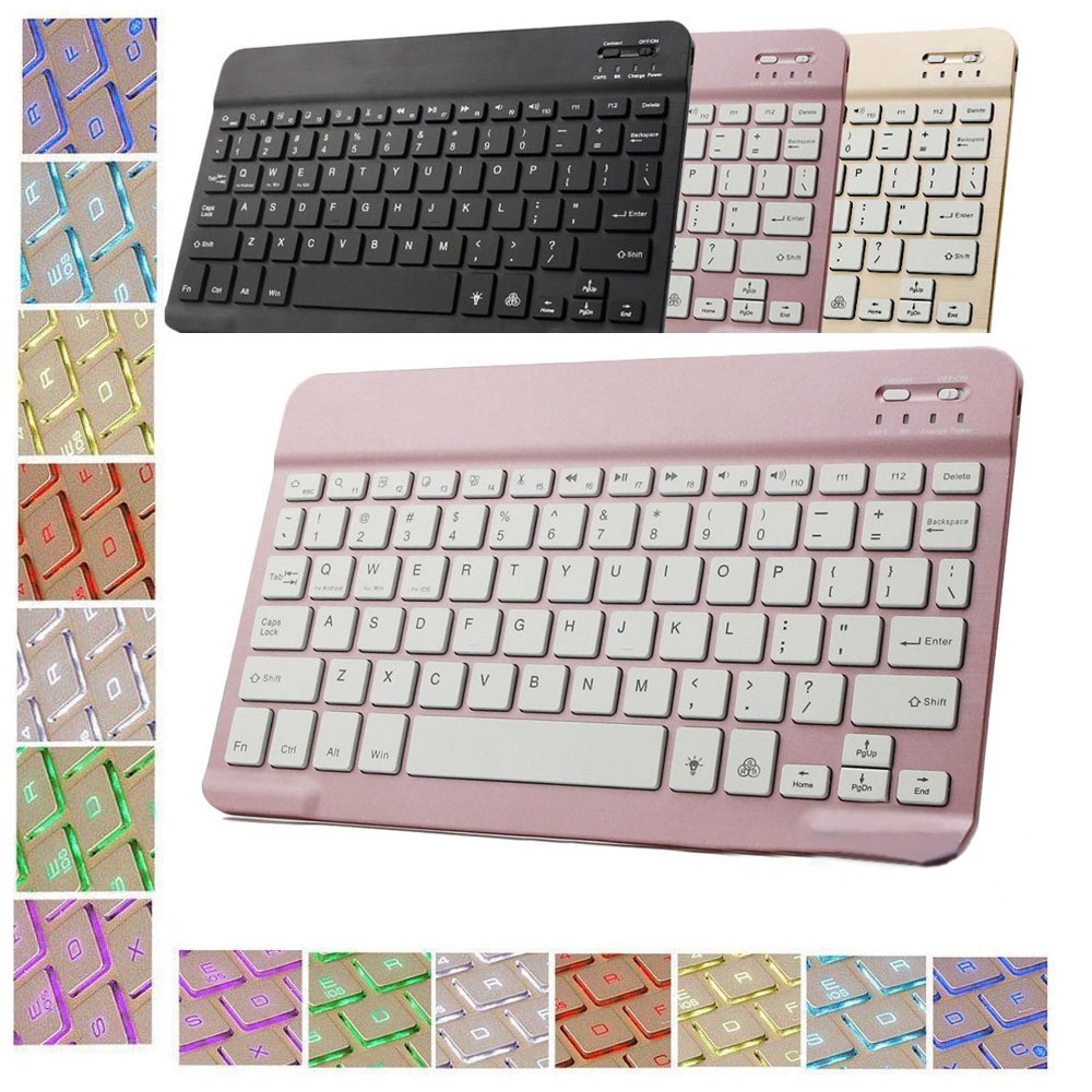 BLACK 10" Wireless Slim Bluetooth Keyboard Universal For iPad PC Laptop Tablet