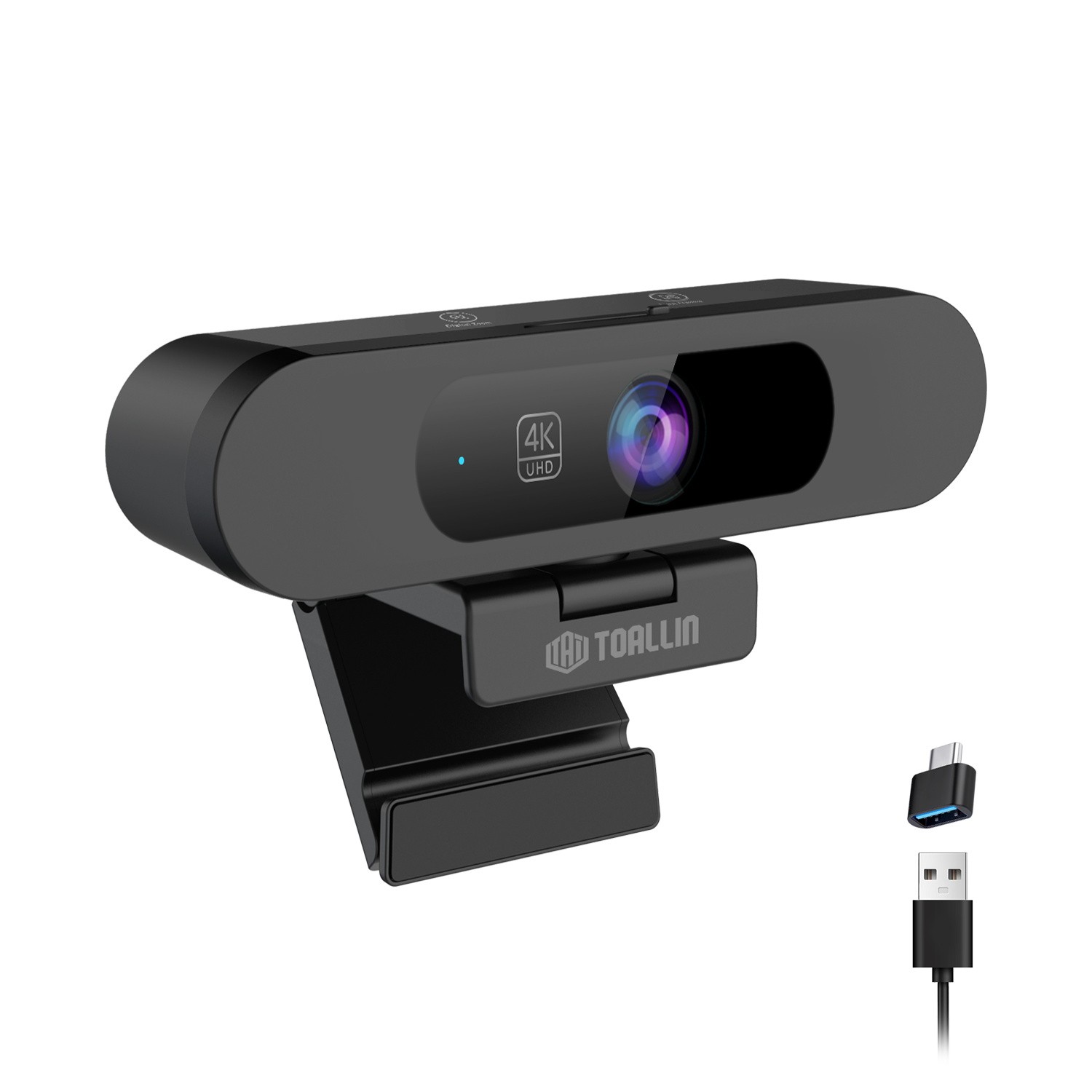 TOALLIN 4K webcam AI Tracking Auto-Framing,fixed focu 5X Adjustable Zoom 92° FOV