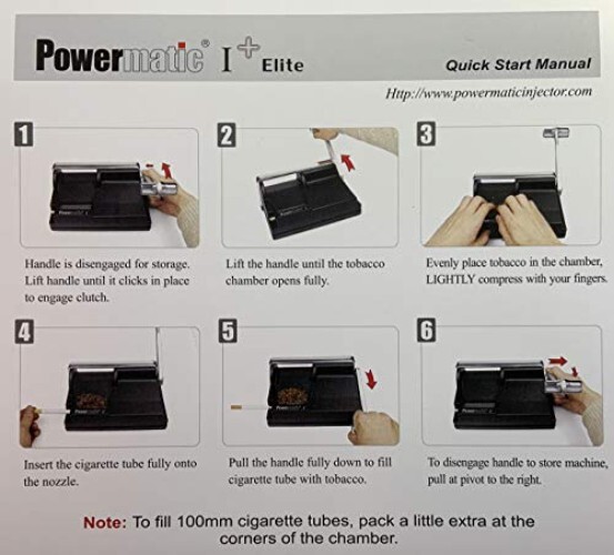 Durable I Elite Manual Cigarette Rolling Machine with Accessories - Black