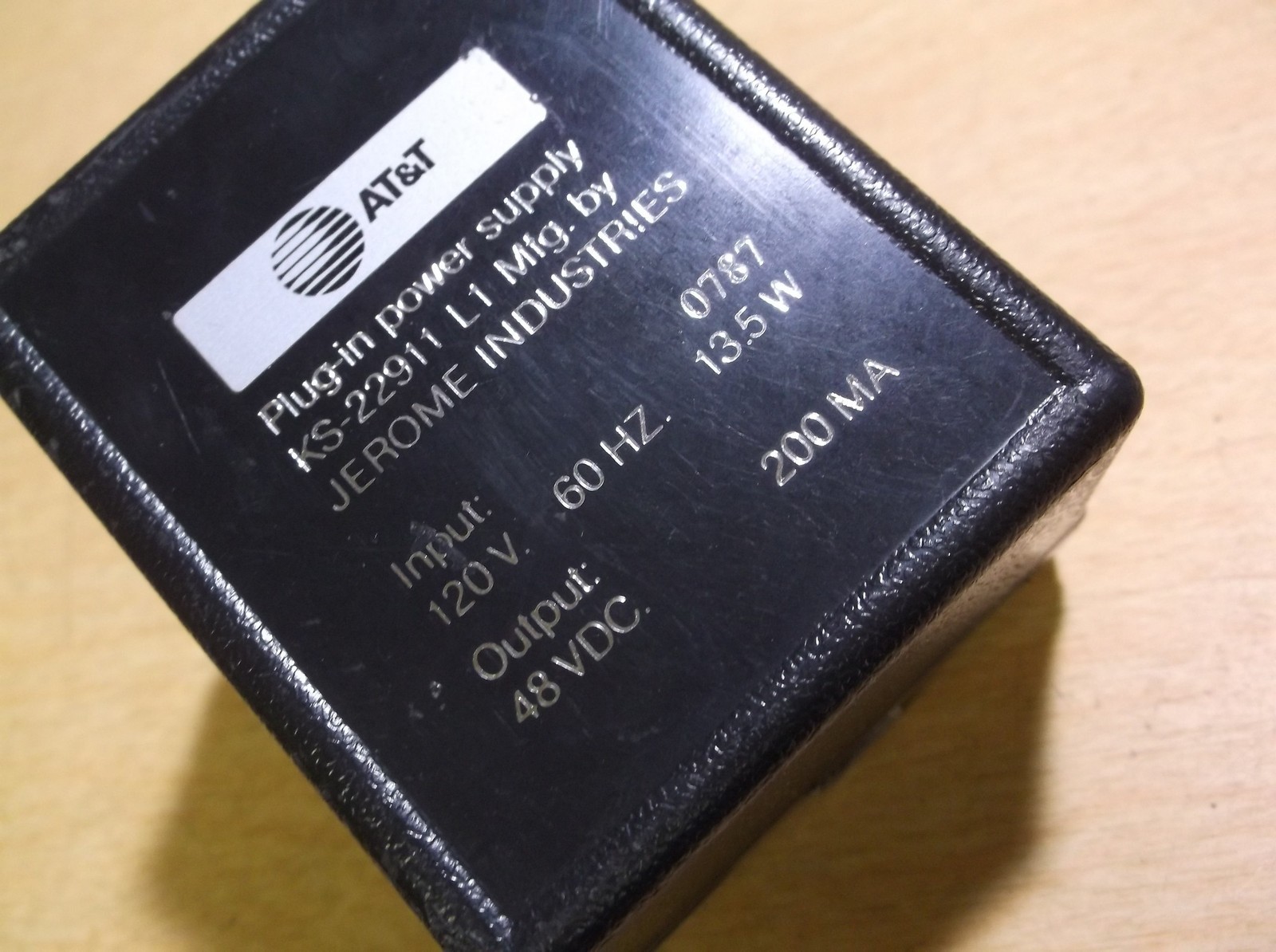 AT&T Jerome Industries KS-22911 L1 120V 13.5W Plug In Power Supply