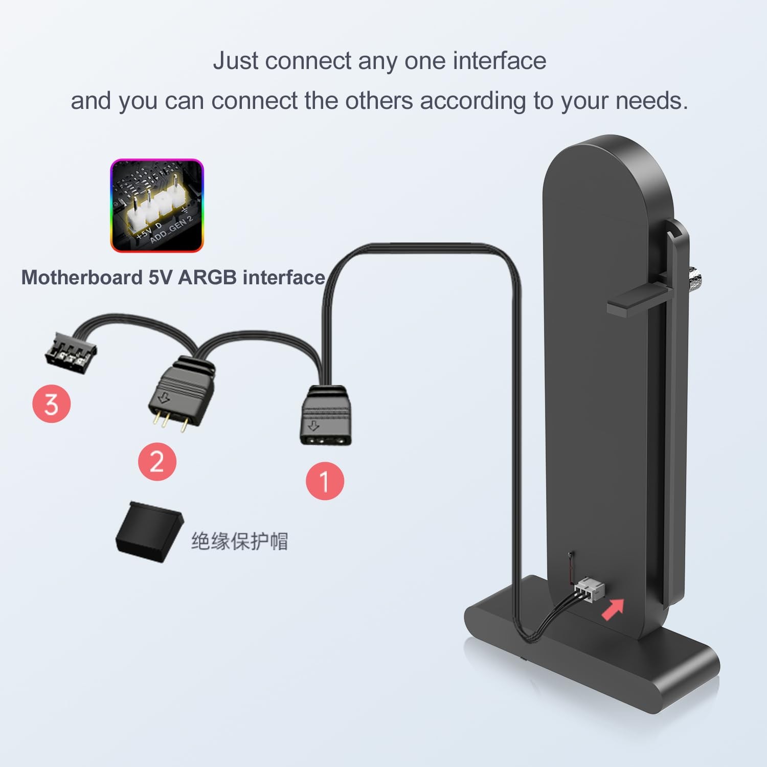 ARGB GPU Support Bracket, Universal GPU Bracket with Temperature Display, Gra...
