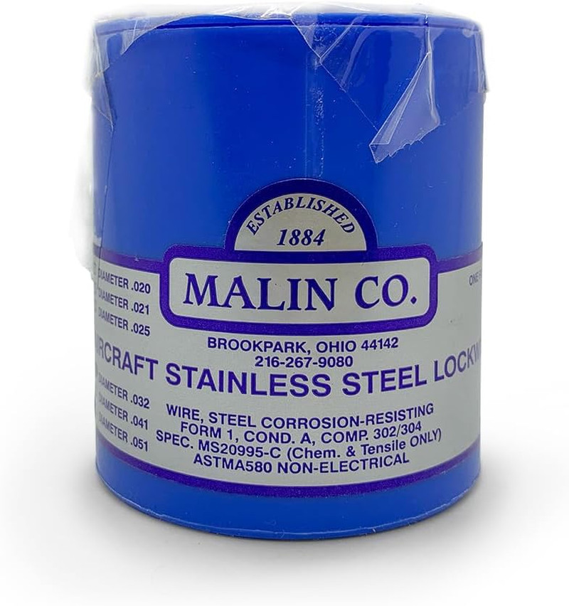 - MS20995C Stainless Steel Safety Wire Lockwire, Canister, 0.025 Dia, 596 Ft.