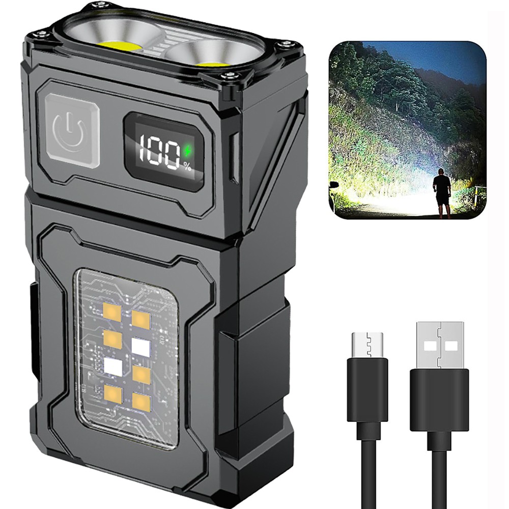Portable Pocket LED Flashlight Magnetic USB Rechargeable Mini Torch Work Light