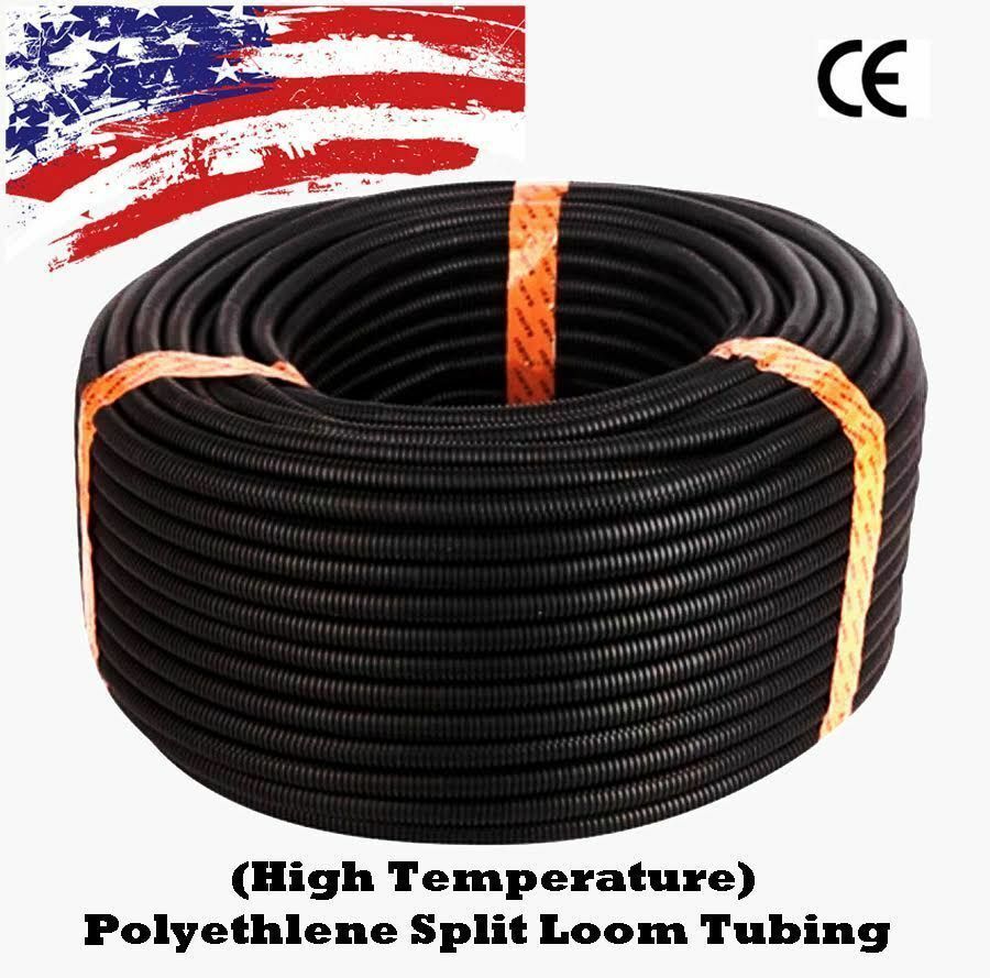 10 Ft 3/4" IN Split Wire Loom Conduit Corrugated Plastic Tubing 19mm Sleeve Tube