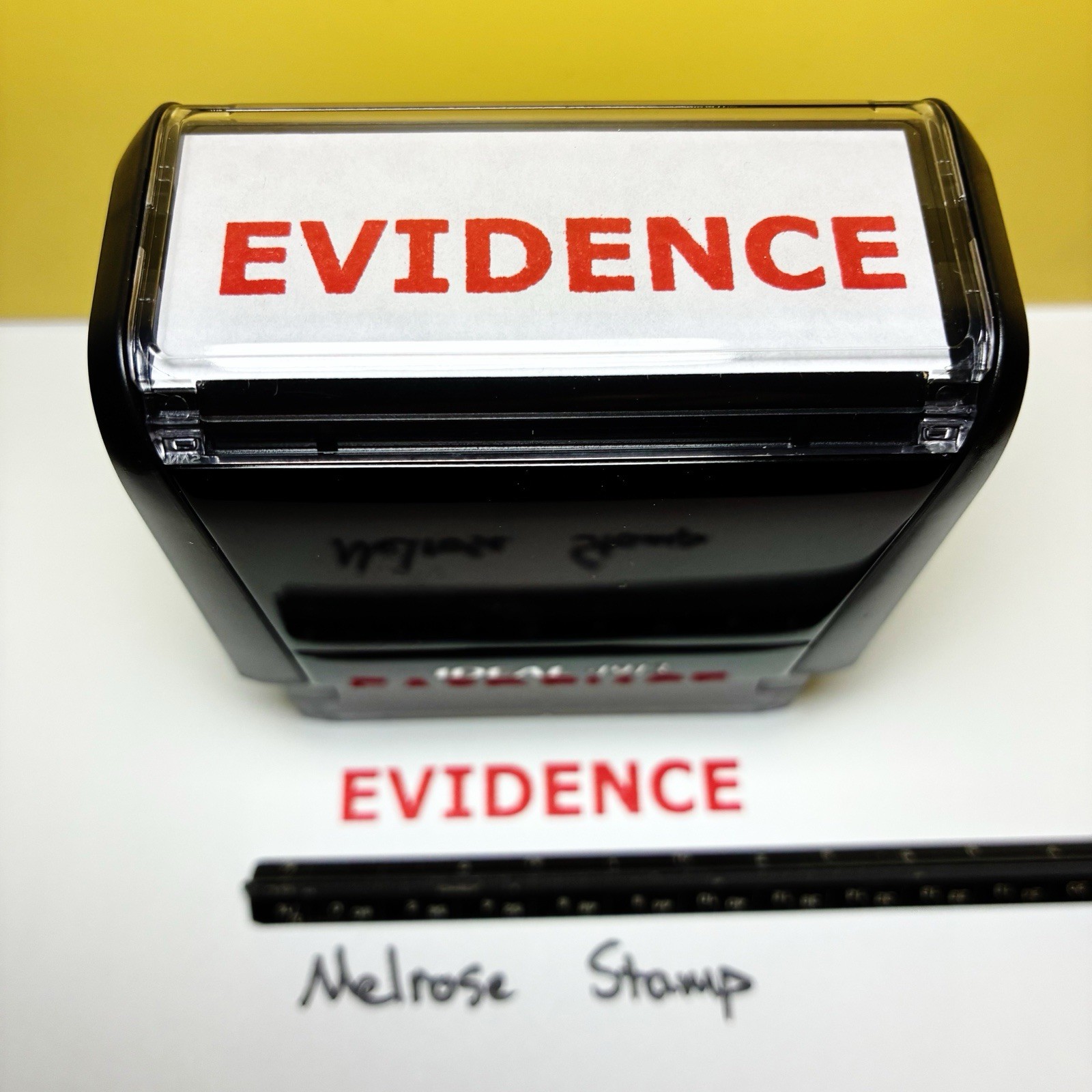 Evidence Rubber Stamp Red Ink Self Inking Ideal 4913