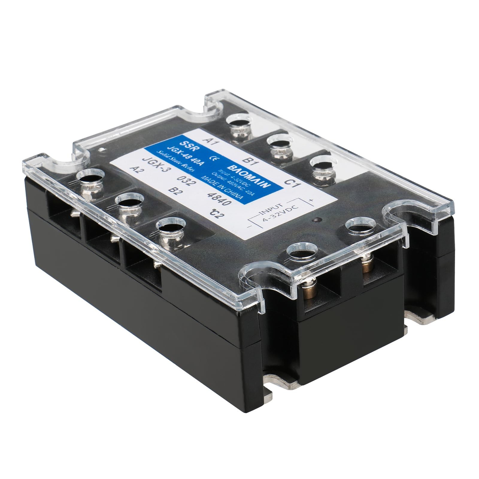 3 Phase Solid State Relay JGX-3340A 4-32 VDC Input 480VAC 40 Amp Output DC/AC