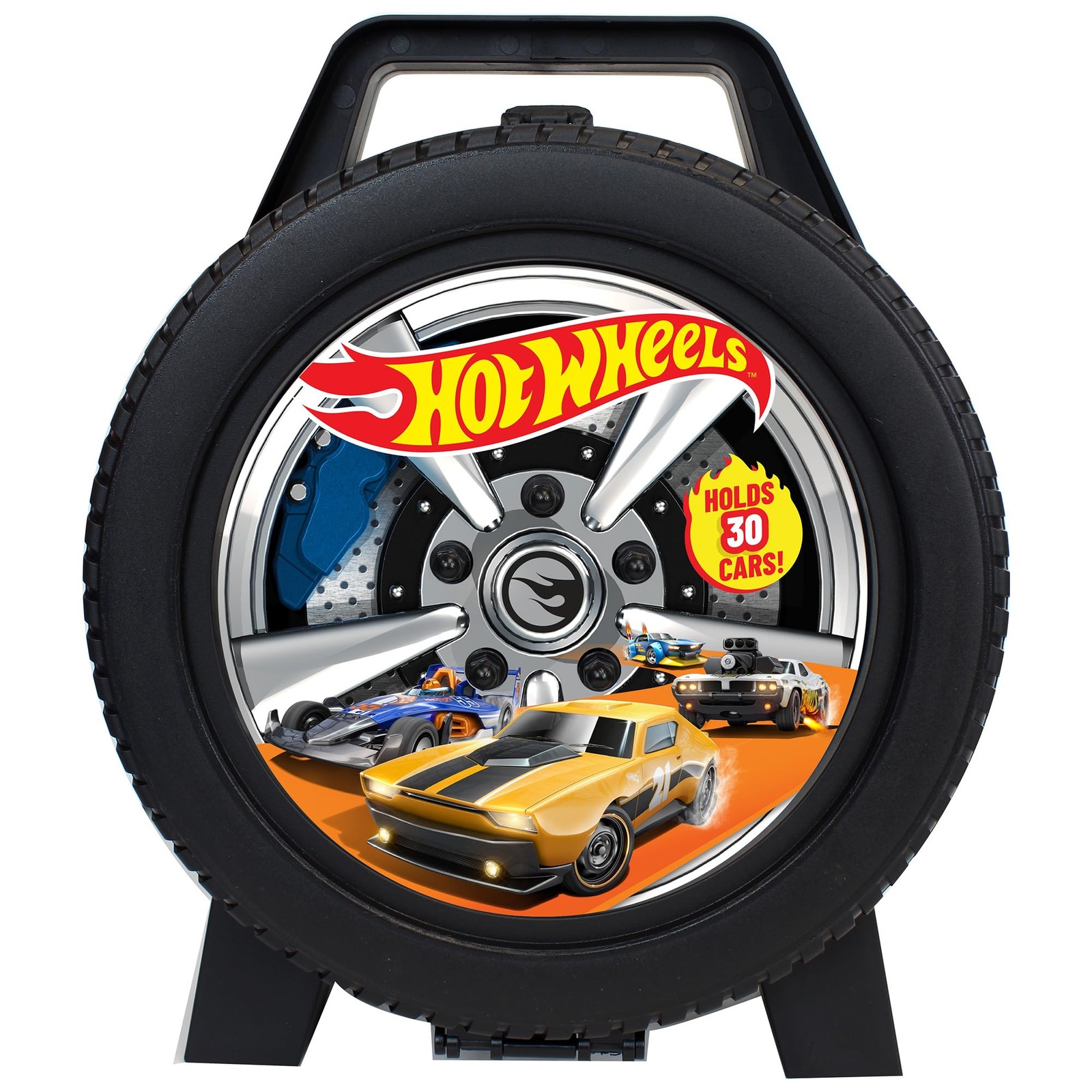 Mattel: Hot Wheels 30 Car Case - Wheel-Shaped Organizer, Storage Accessory, H...