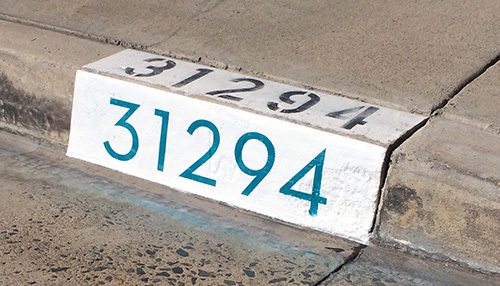 Modern Curb House Number Stencil; 4", Mid Century, Palm Springs, Neutra, Atomic