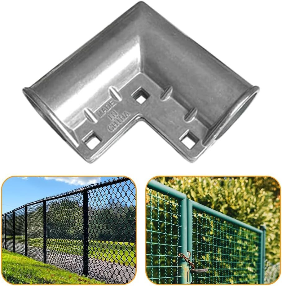 4pcs Aluminum Gate Corners Chain Link Fence Gate Elbows for 1-3/8" Diameter Pipe