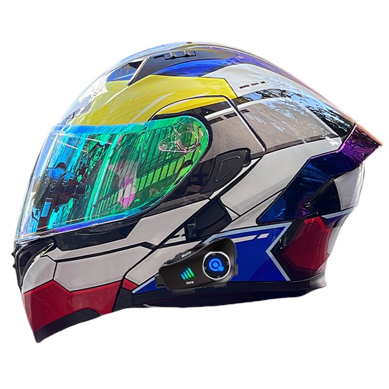 Bluetooth Modular Motorcycle Helmet Headset 1080P Lens Wireless Camera Recorder