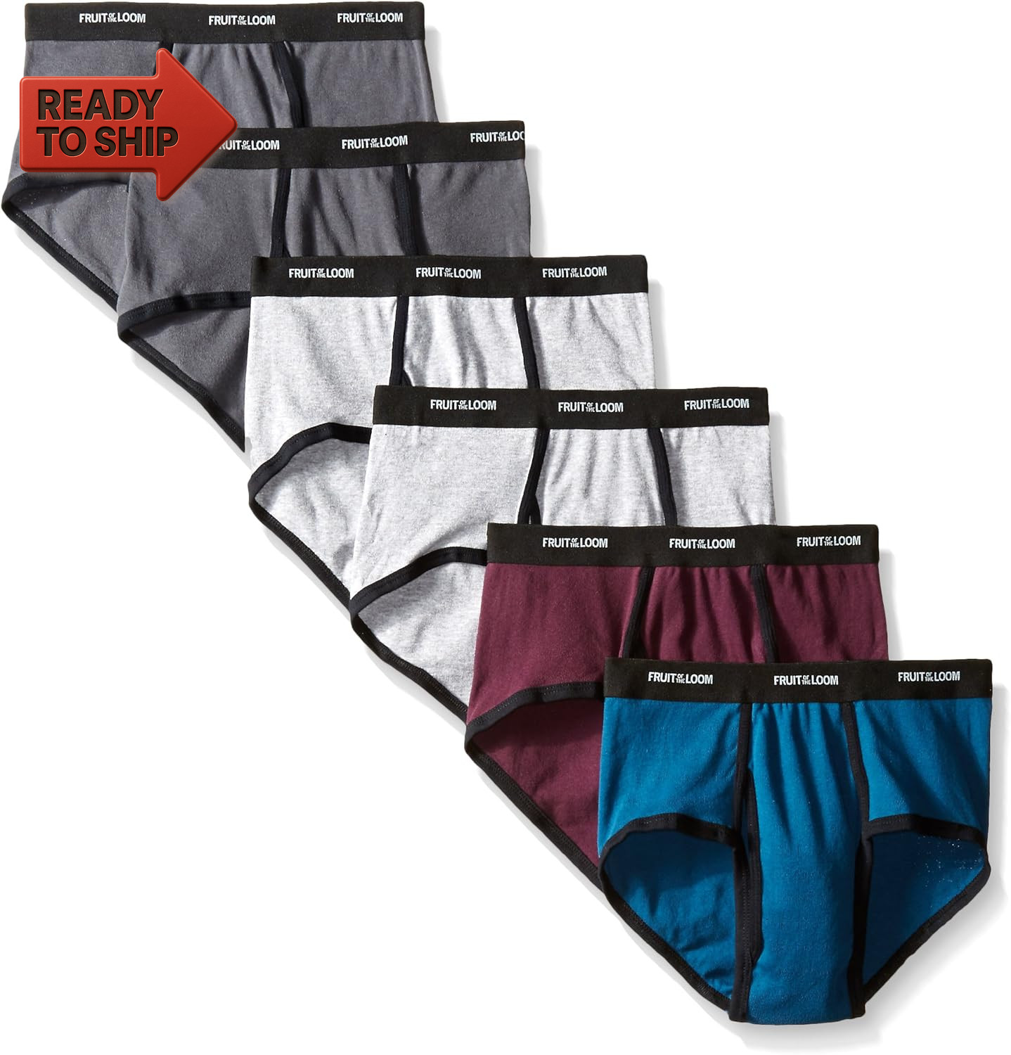 Men'S Fashion Brief (Pack of 6), Ringer Solids, Small