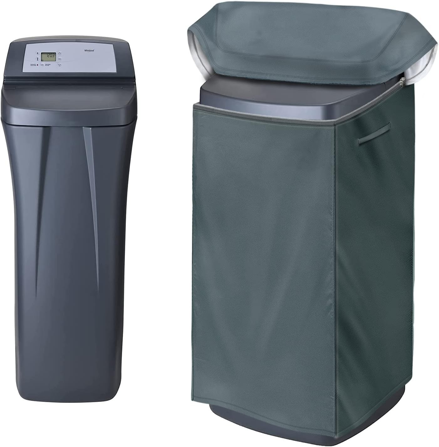 Water Softener Cover Grey 600D-47"H Ã— 19.5"W Ã— 20.5"D Zippered Open Lid Use,