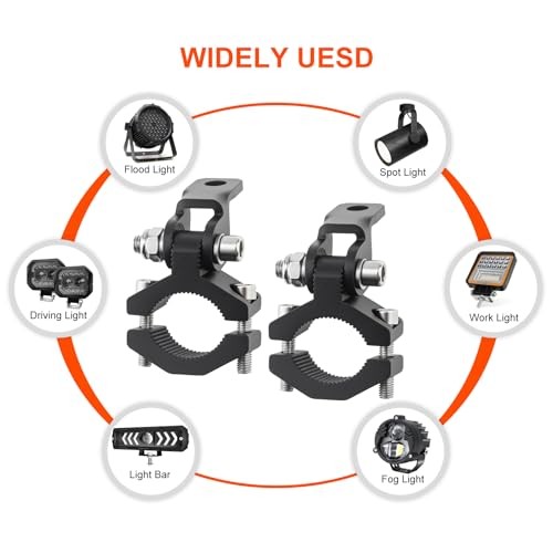 Windance 2pcs Light Bar Mount Bracket Front Fork Fog Light Spotlight Small