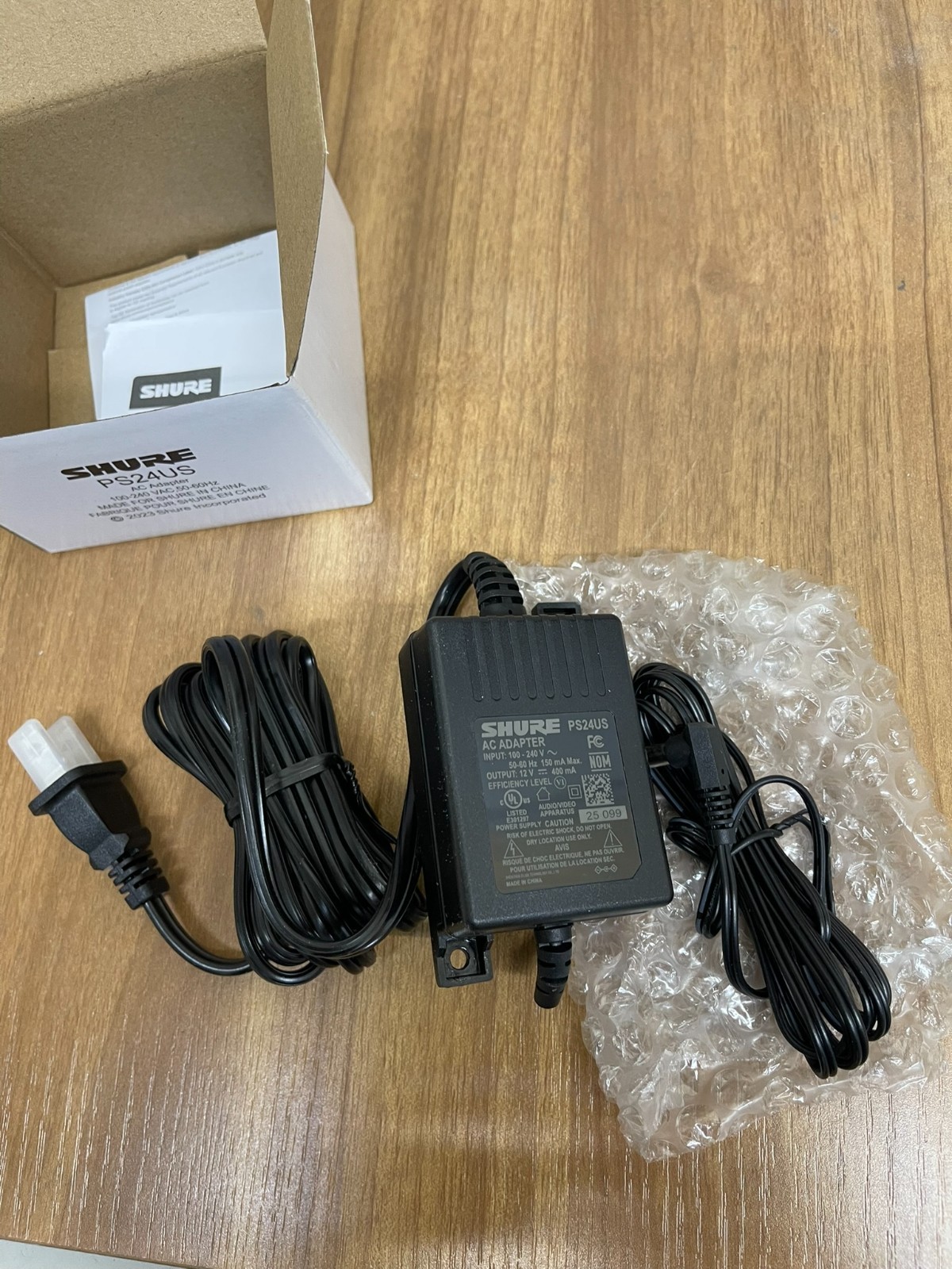 Shure AC Adapter PS24US Power Cord