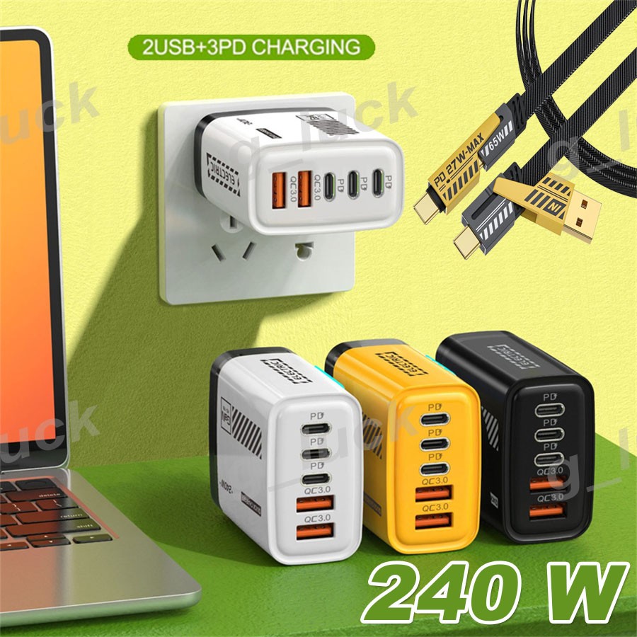 240W Fast Charging USB C US Wall Charger for iPhone 17 16 15 14 13 Plus Pro Max
