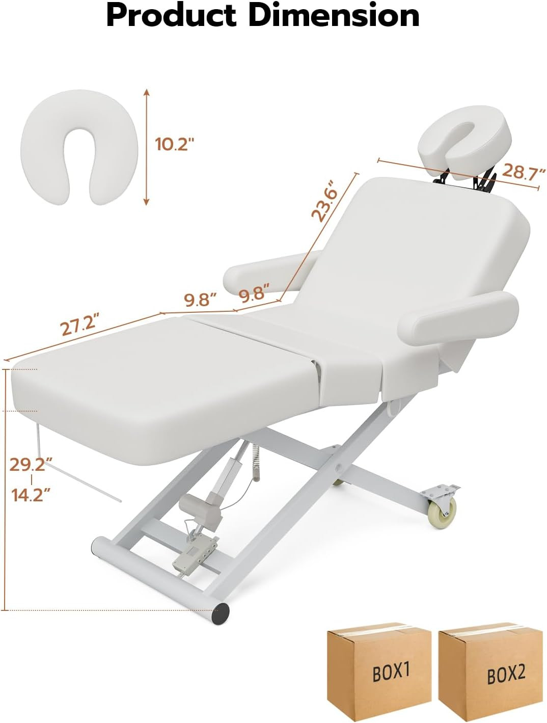 3 Motor Fully Electric Massage Table Professional with Face Cradle, Customized A