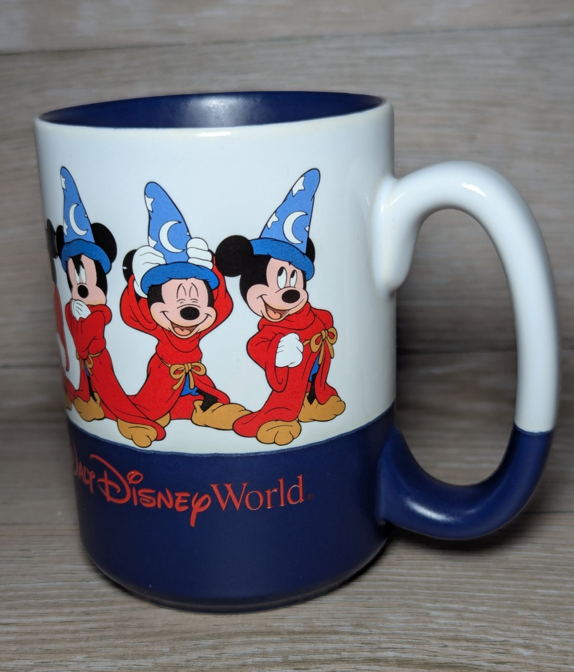 Walt Disney Sorcerer Mug World Mickey Mouse Fantasia Large  Thailand - Used Read
