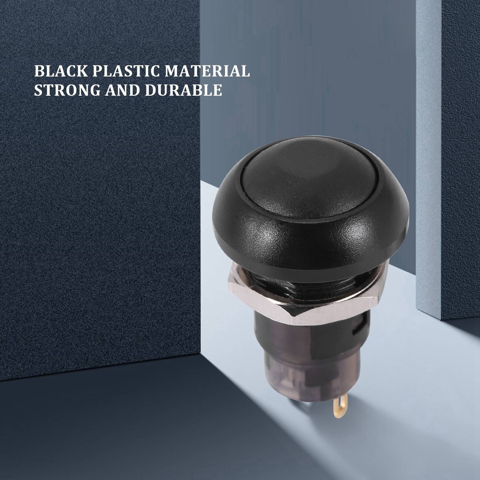 Latching 12mm Push Button SPST 2A IP67, Black B4O34934