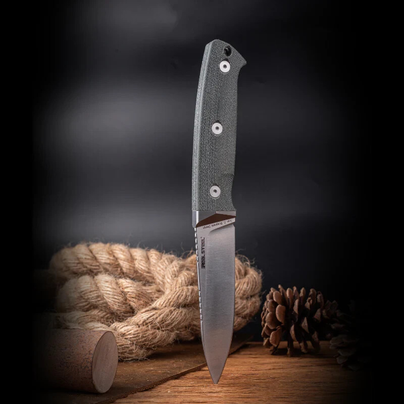 Real Steel Black Thorn Fixed Knife 4.63" Bohler K110 Steel Blade Micarta Handle