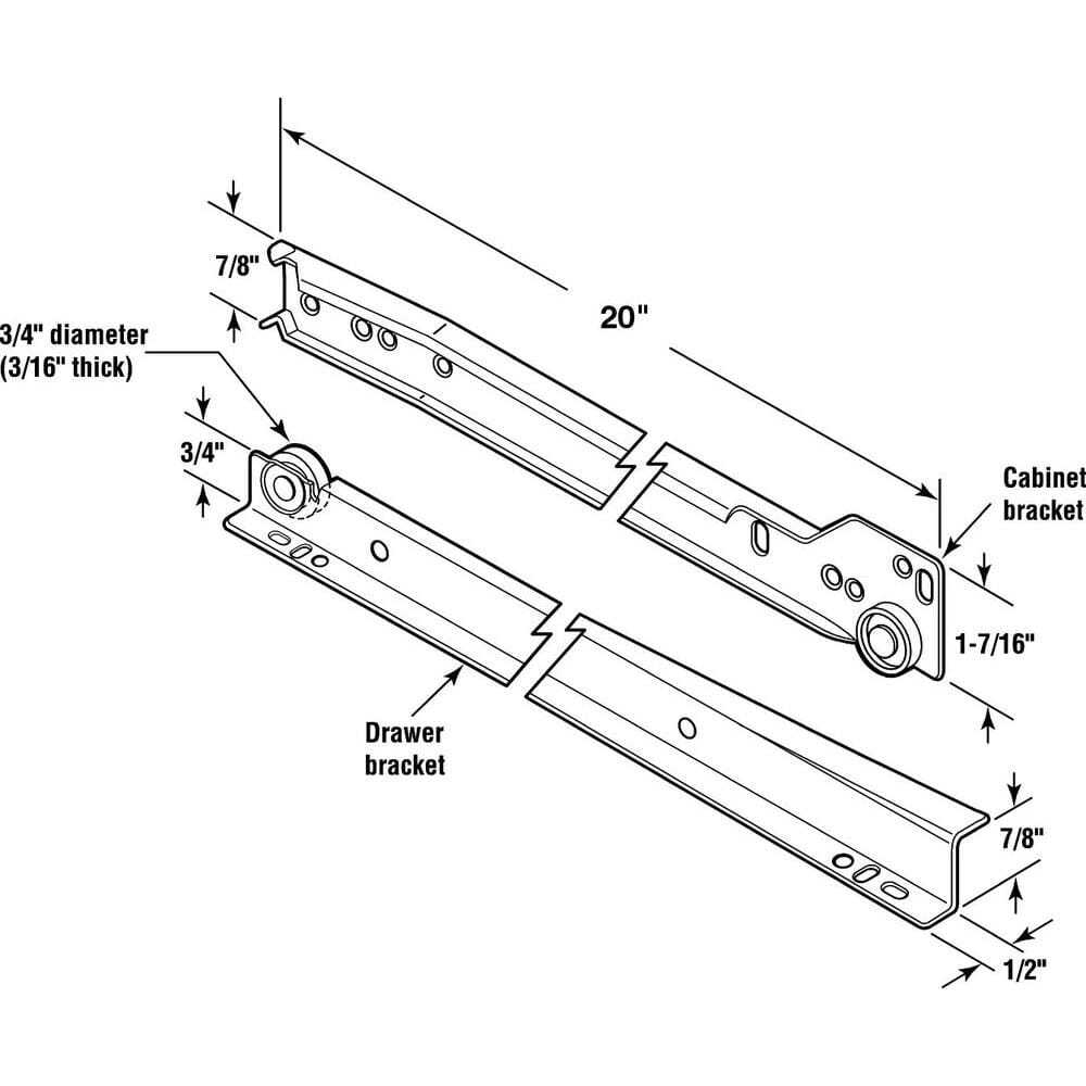 PRIME-LINE R 7212 Drawer Slide Kit – Replace Drawer Track Hardware