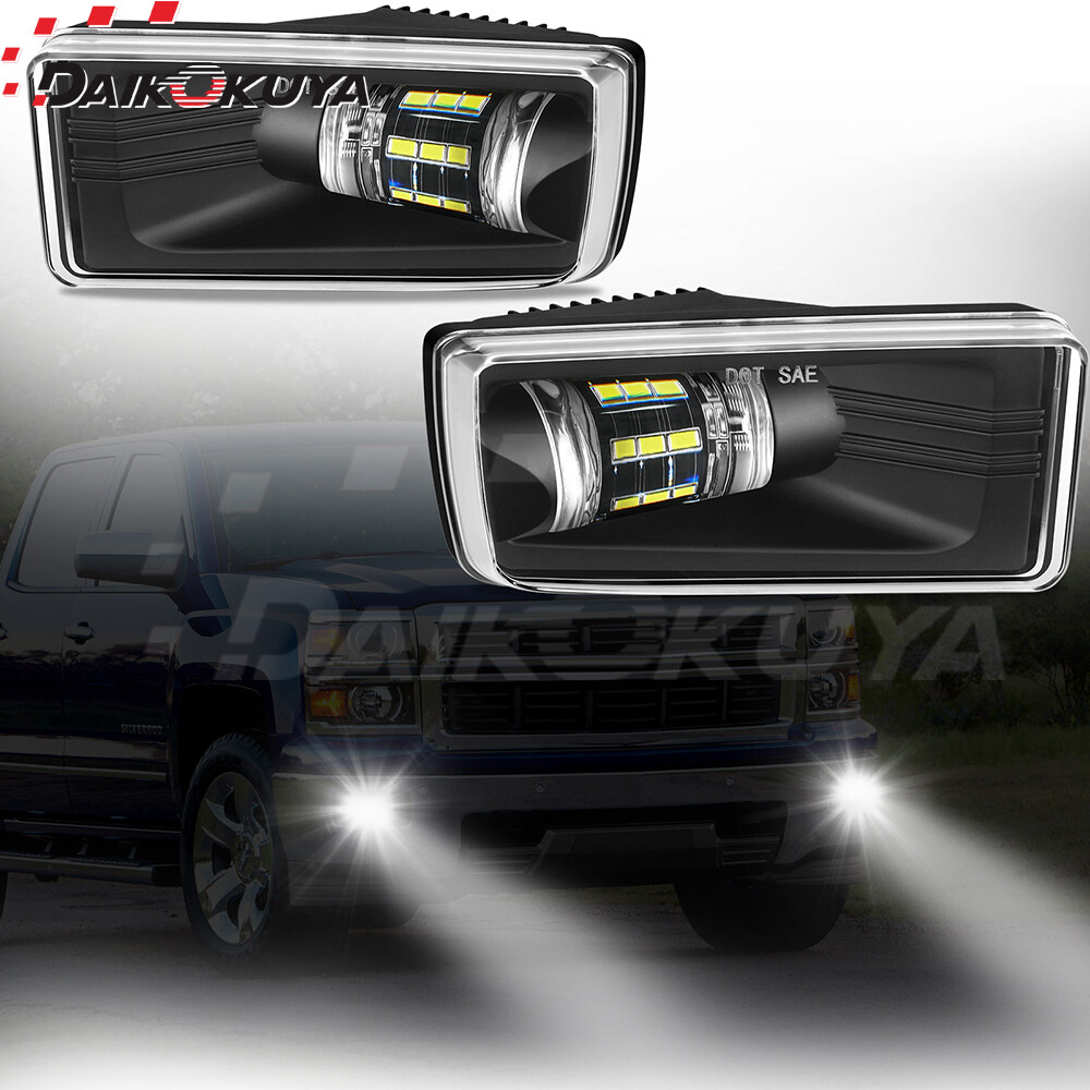 For 2007-2014 Chevy Silverado Avalanche Suburban Tahoe GMC Yukon LED Fog Lights