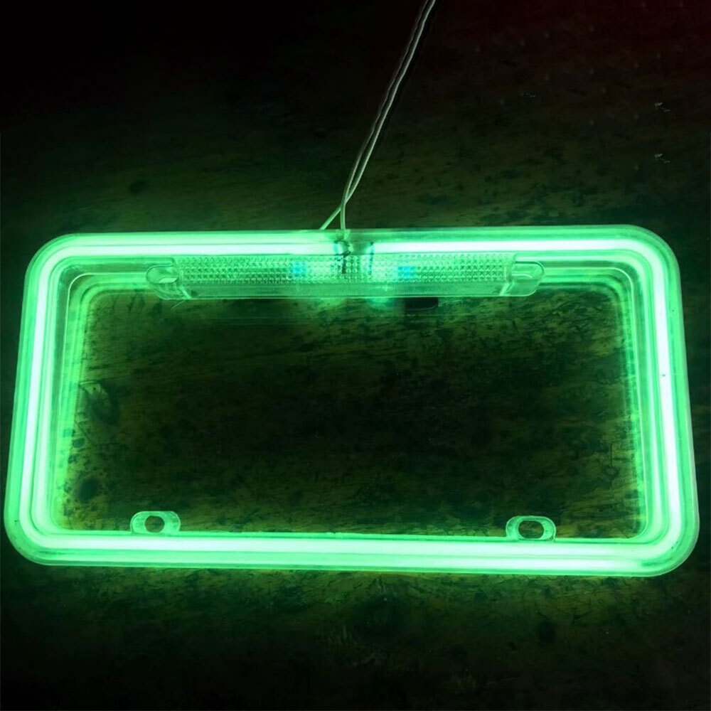 Neon License Frame 12V LED Light Front Rear License Frame Holder Universal Car