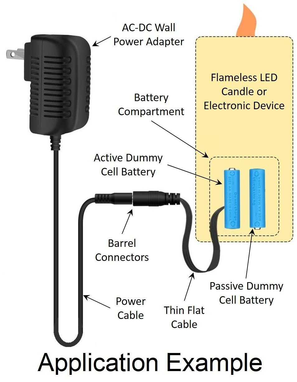 2 x AAA Battery Replacement Eliminator Kit for Electronic Devices