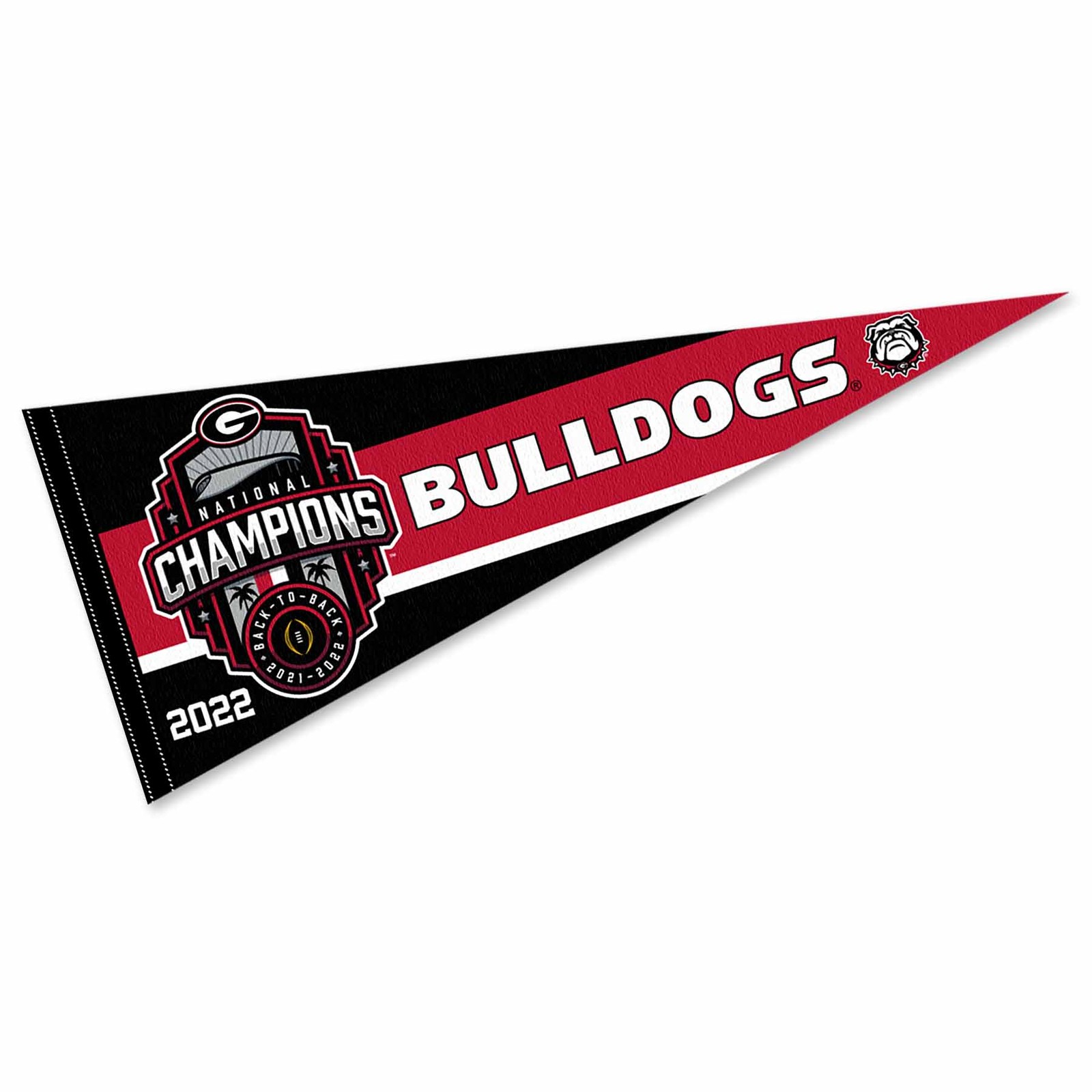 UGA Bulldogs 12 in X 30 in Official 2022 College Football Champions Pennant