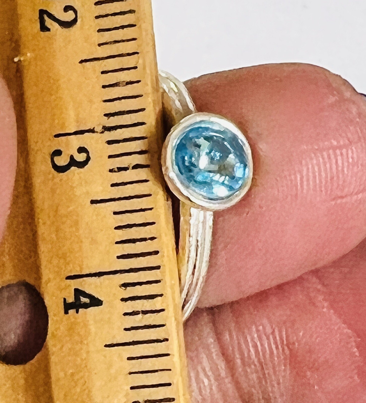 Blue Round CRYSTAL 925 Sterling Silver Toe Ring Pair India Bichiya ADJUSTABLE