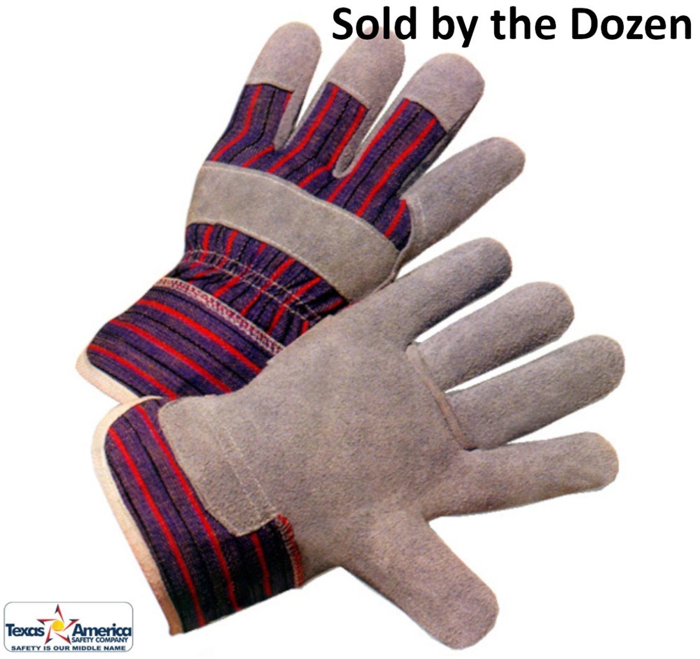Economy Single Palm Leather Gloves (Sold by Dozen) - Size Mens & Womens