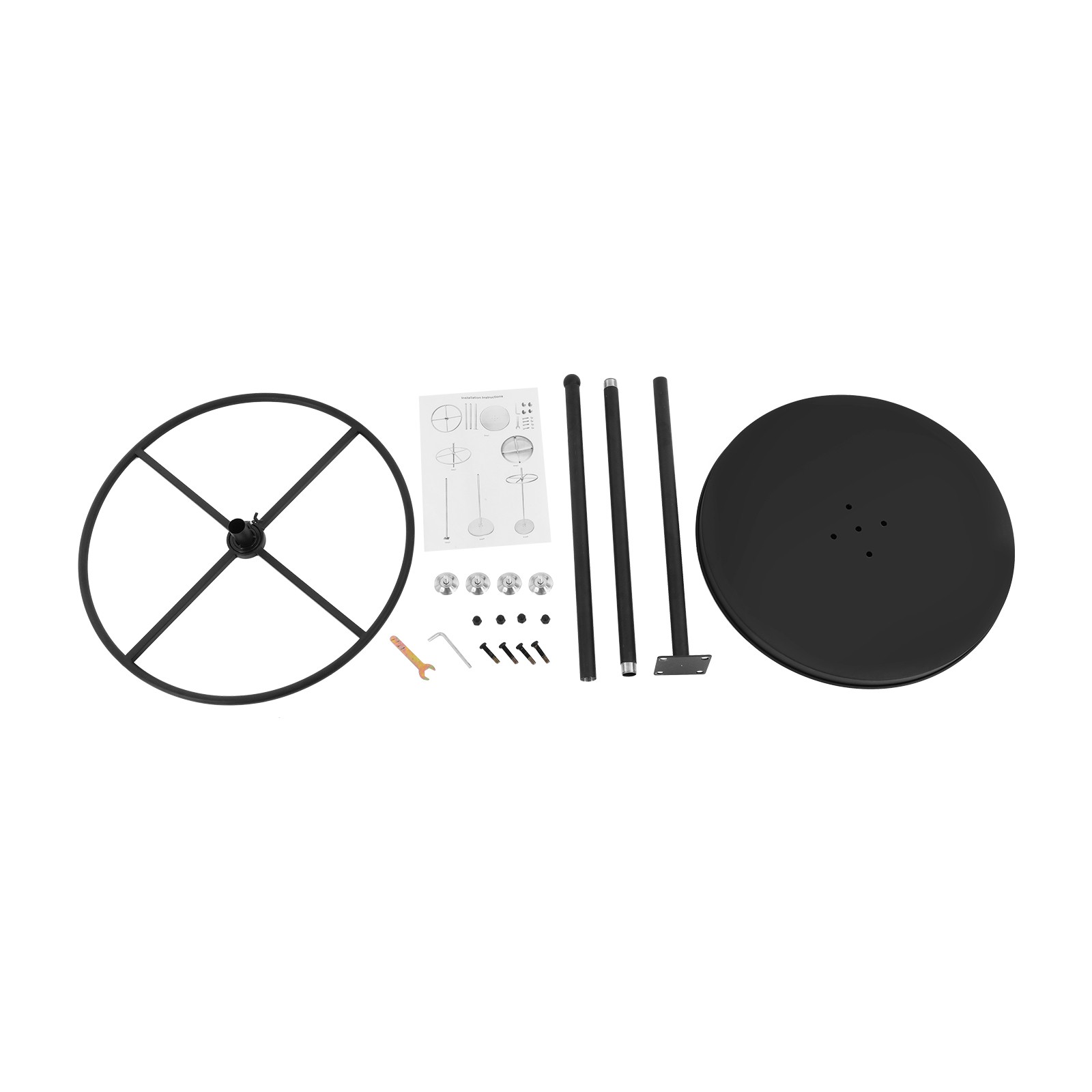 Steel Floor Standing Clothing Display Stand Black Modern Round Garment Rack