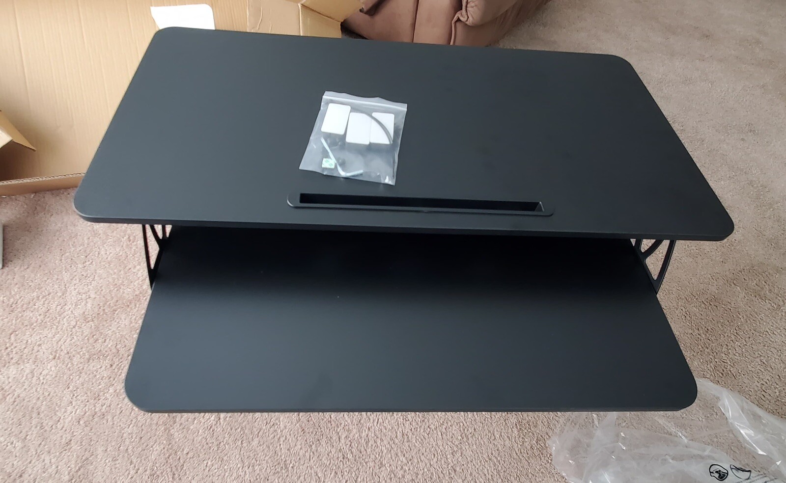 TechOrbits Adjustable Height Sit Stand Desktop - With Easy Lift Technology