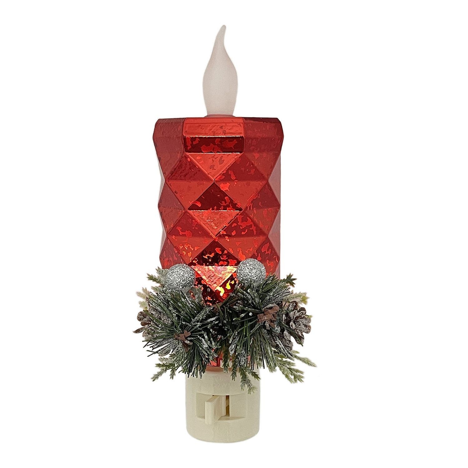 Red Candle Night Light, on & off switch, St Nicholas Square, 7" Tall, NIB