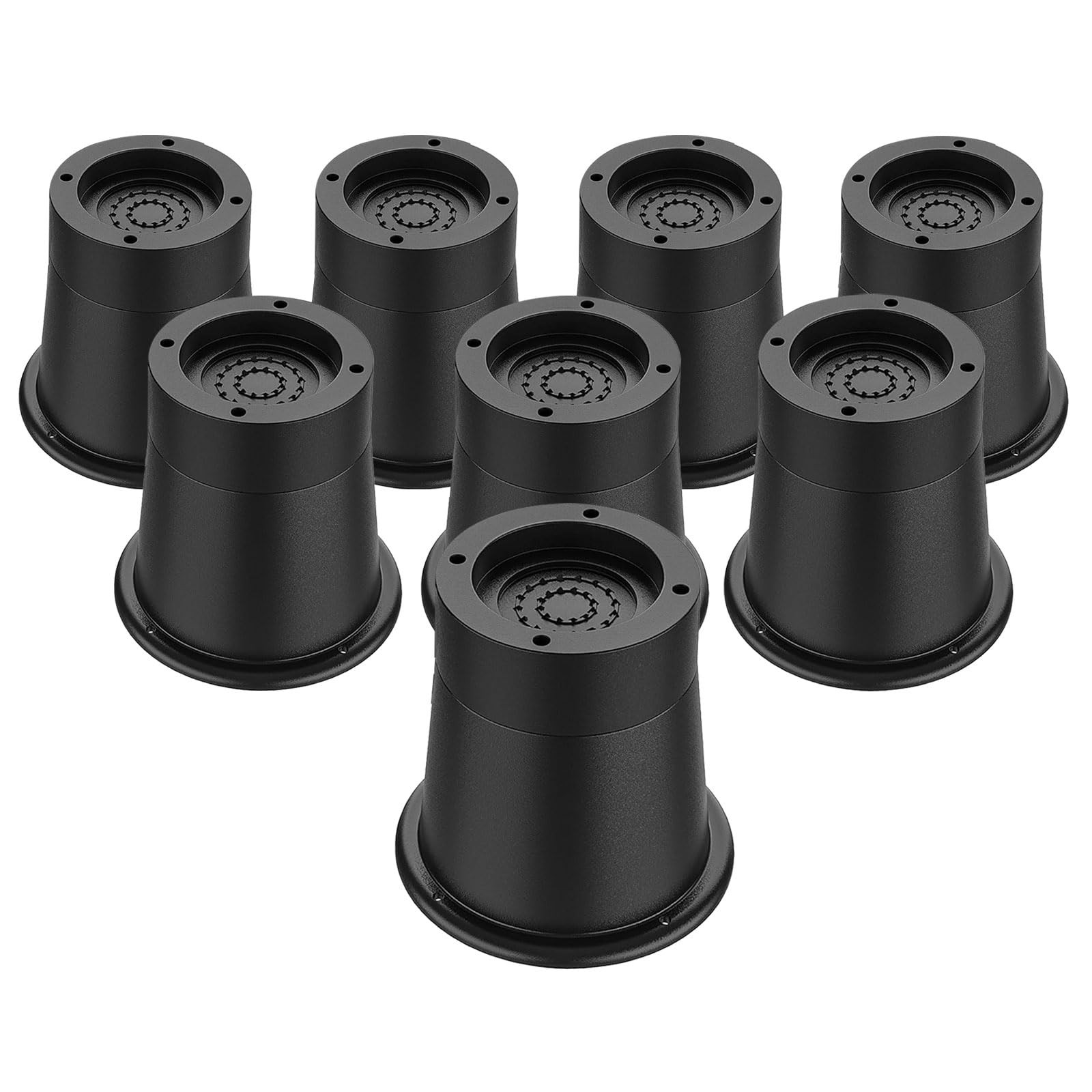 8 Pack 3 Inch Round Bed Risers Heavy Duty Circle Furniture Lifts Black Set