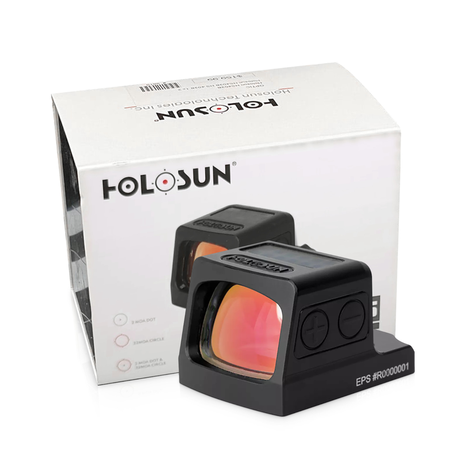 Holosun EPS-RD-MRS Red 2MOA Dot Multi-Reticle Aluminum Shake Awake Pistol, Black